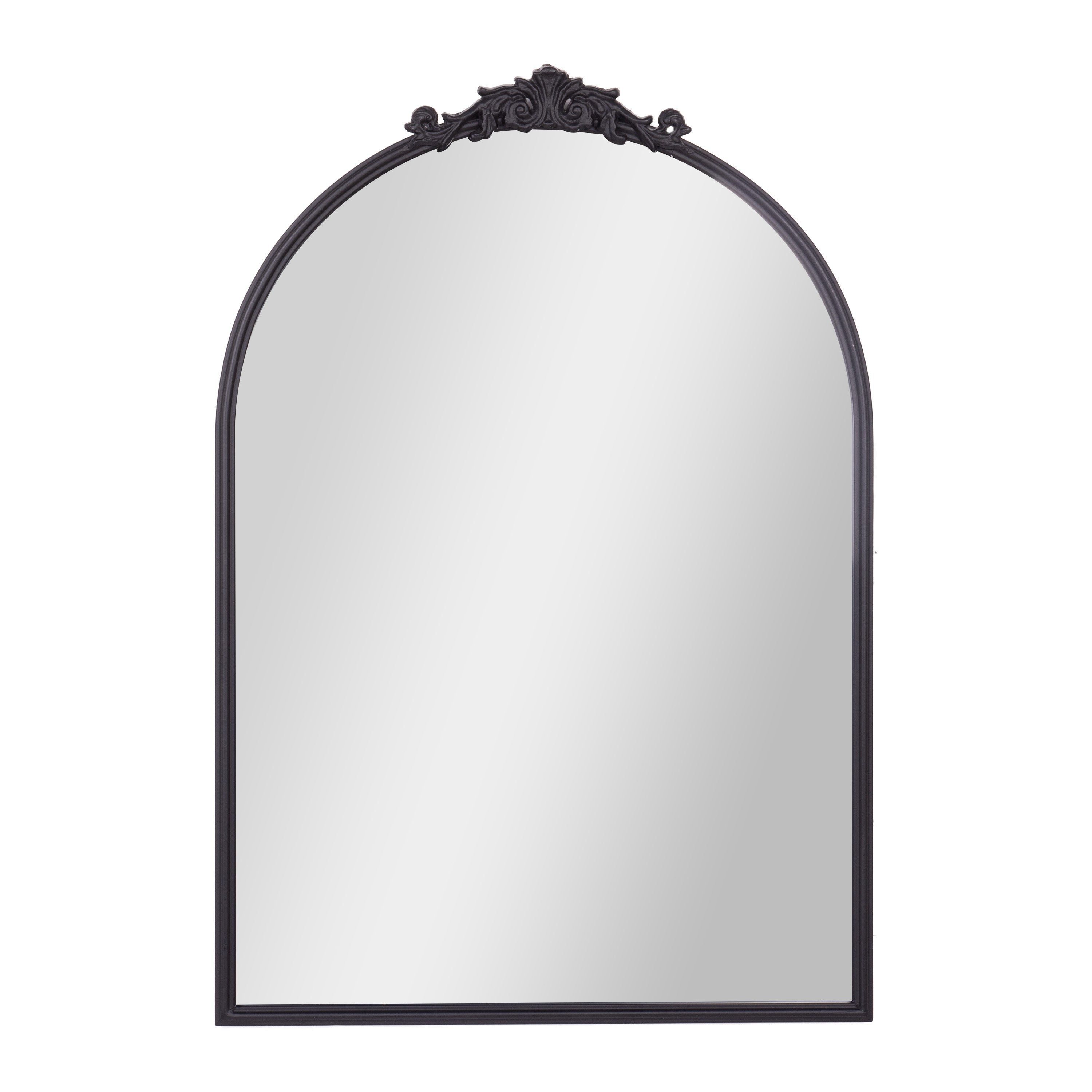 Esme Traditional Arched Wall Mirror with Baroque Detail - Large Accent Mirror for Bathroom, Entryway, Dining Room, & Living Room