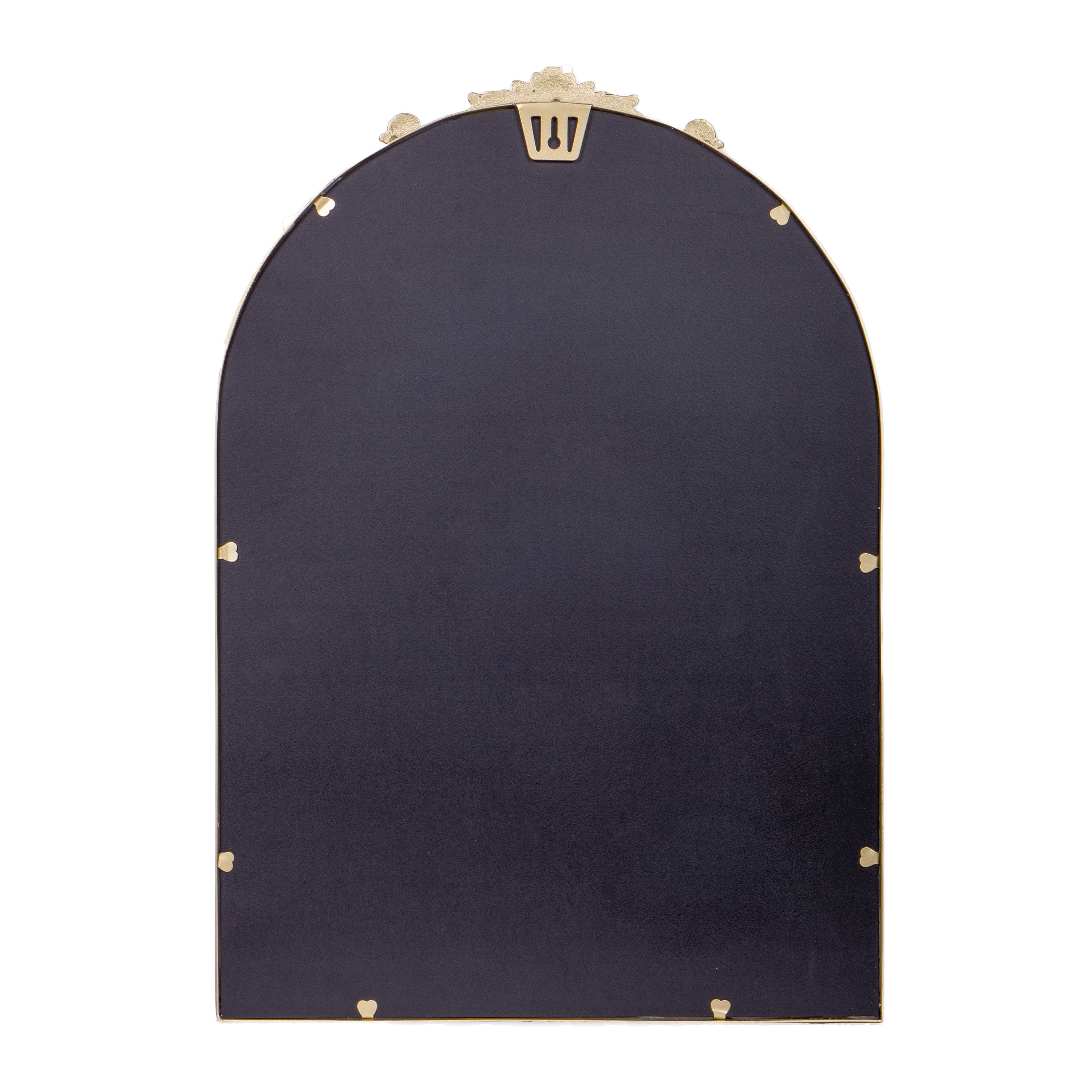 Esme Traditional Arched Wall Mirror with Baroque Detail - Large Accent Mirror for Bathroom, Entryway, Dining Room, & Living Room