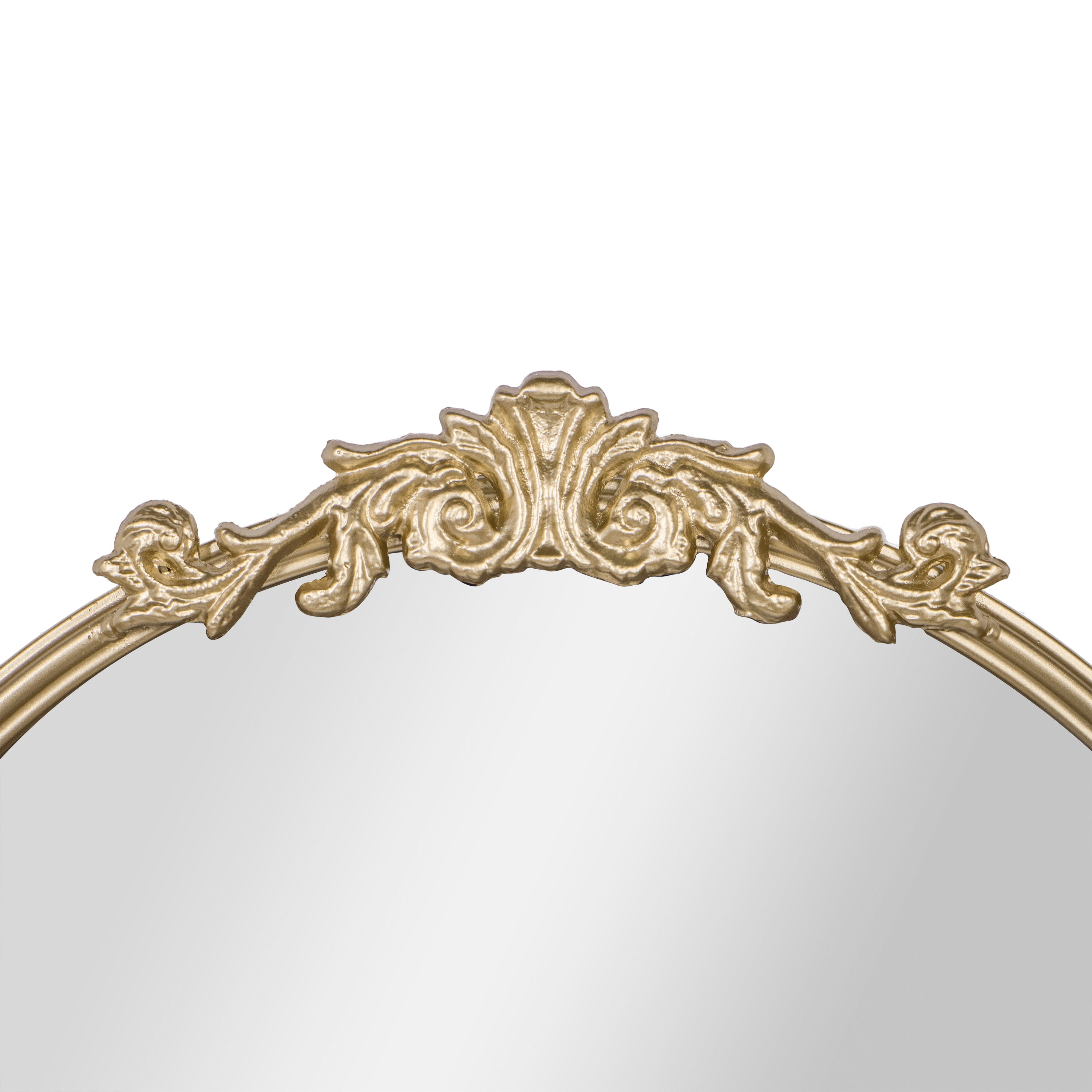 Esme Traditional Arched Wall Mirror with Baroque Detail - Large Accent Mirror for Bathroom, Entryway, Dining Room, & Living Room