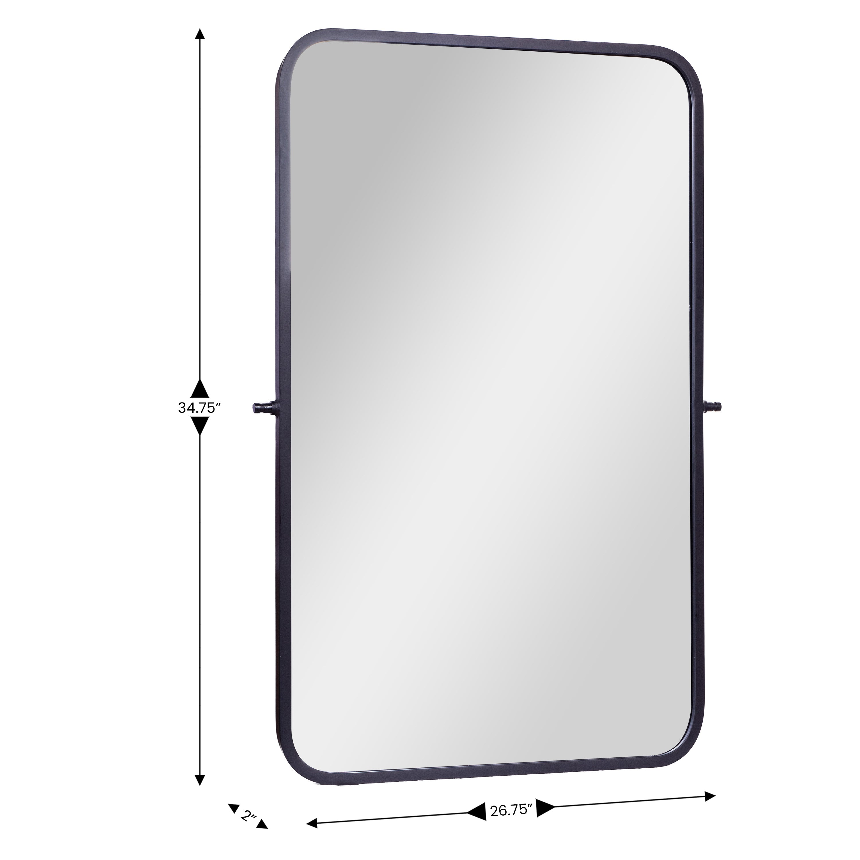 Finlay Metal Pivot Wall Mirror - Large Accent Vanity Mirror for Bathroom