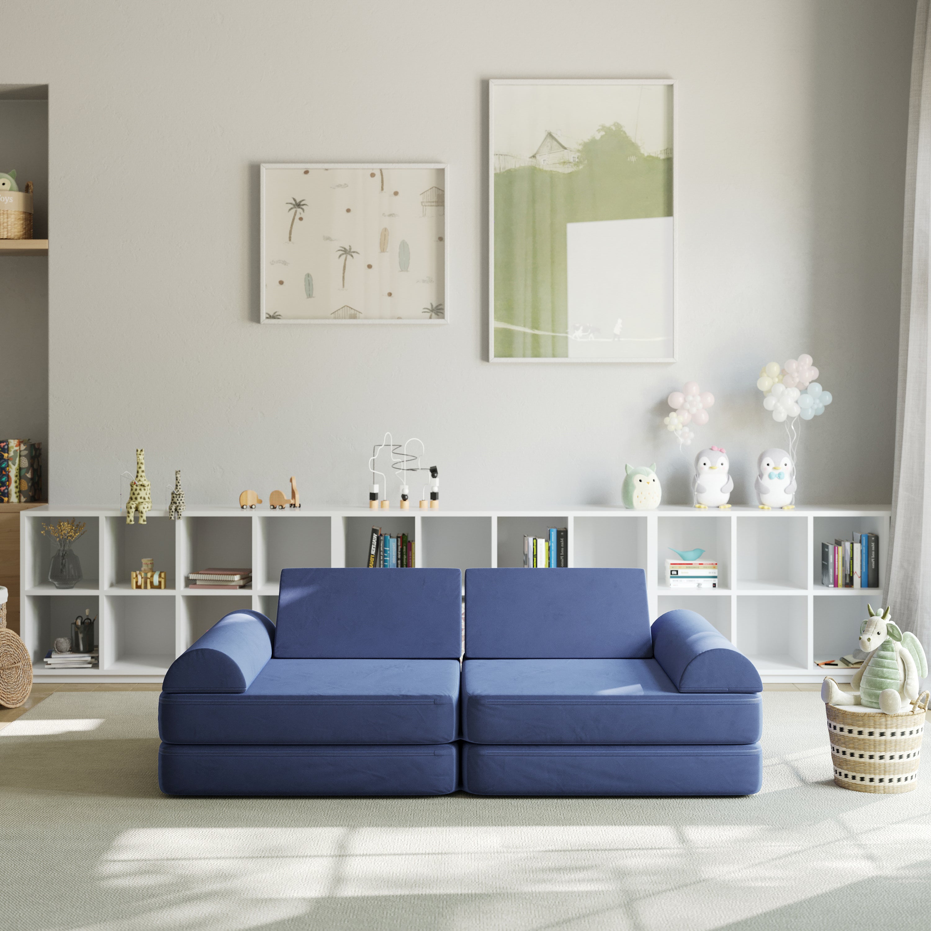 Marlowe Modular Kids Play Couch with 6 Soft Foam Sectional Sofa Pieces