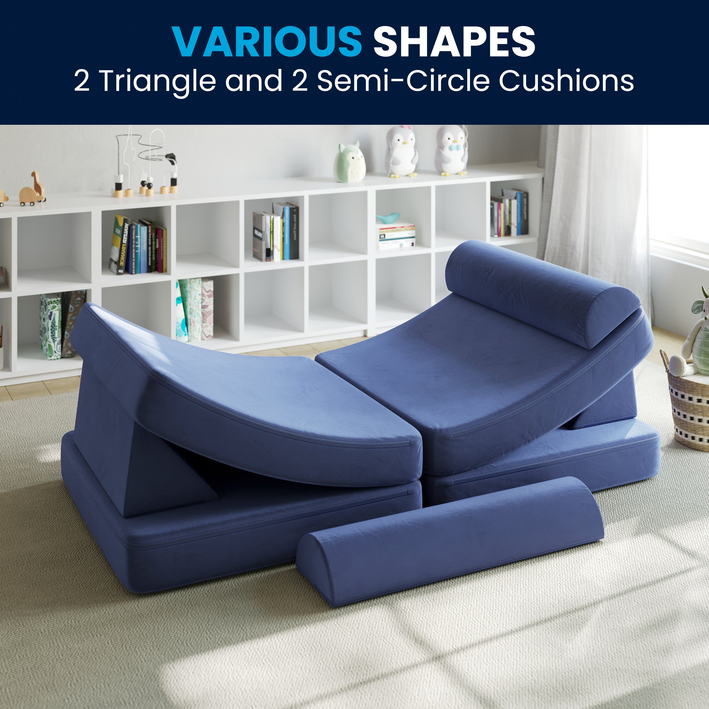 Marlowe Modular Kids Play Couch with 6 Soft Foam Sectional Sofa Pieces