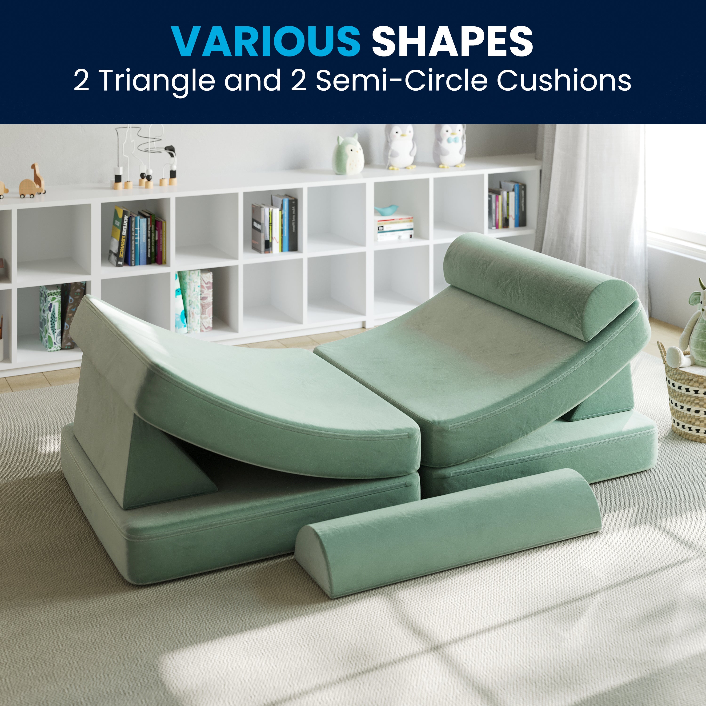 Marlowe Modular Kids Play Couch with 6 Soft Foam Sectional Sofa Pieces