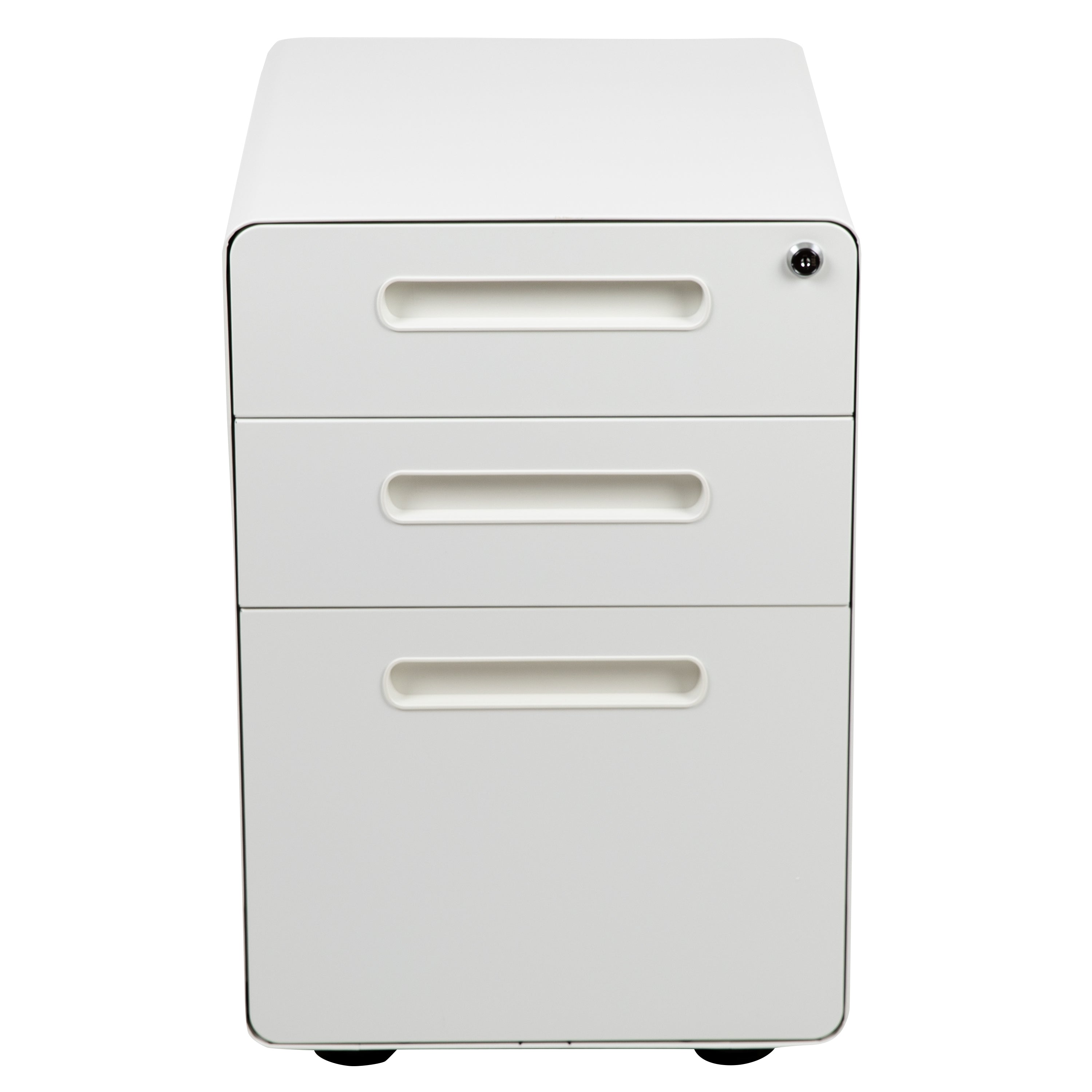 Ergonomic 3-Drawer Mobile Locking Filing Cabinet with Anti-Tilt Mechanism and Hanging Drawer for Legal & Letter Files