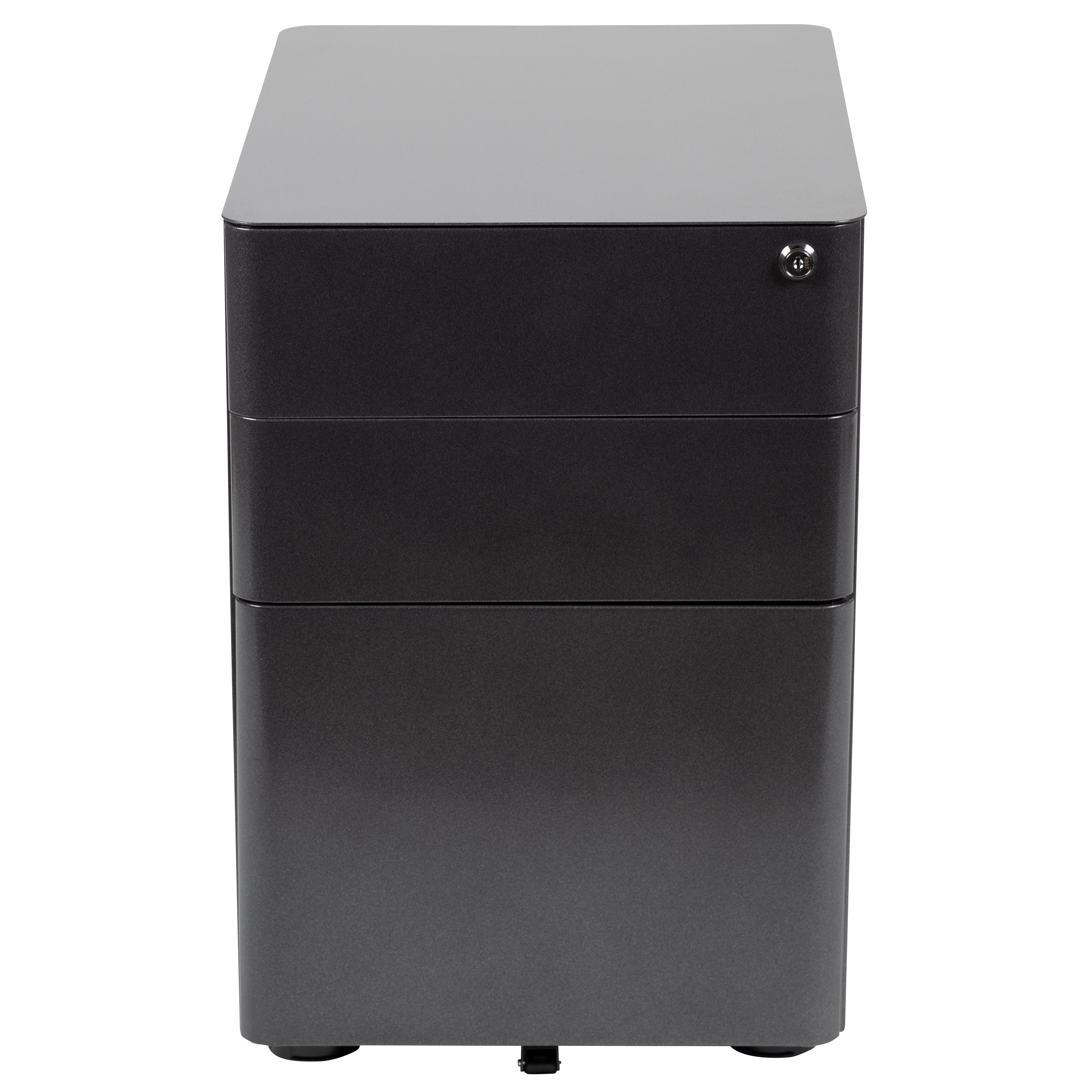 Modern 3-Drawer Mobile Locking Filing Cabinet with Anti-Tilt Mechanism and Hanging Drawer for Legal & Letter Files