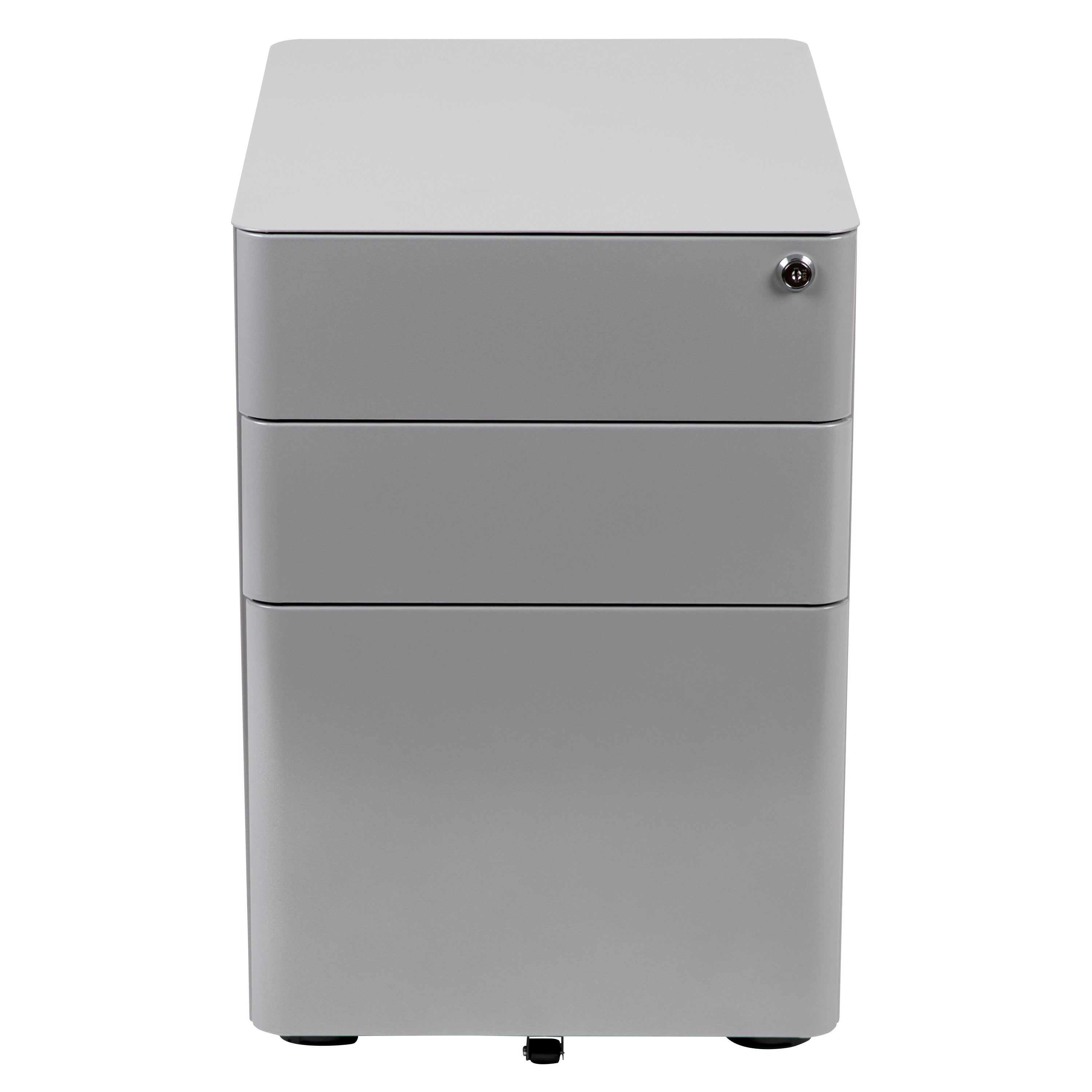 Modern 3-Drawer Mobile Locking Filing Cabinet with Anti-Tilt Mechanism and Hanging Drawer for Legal & Letter Files