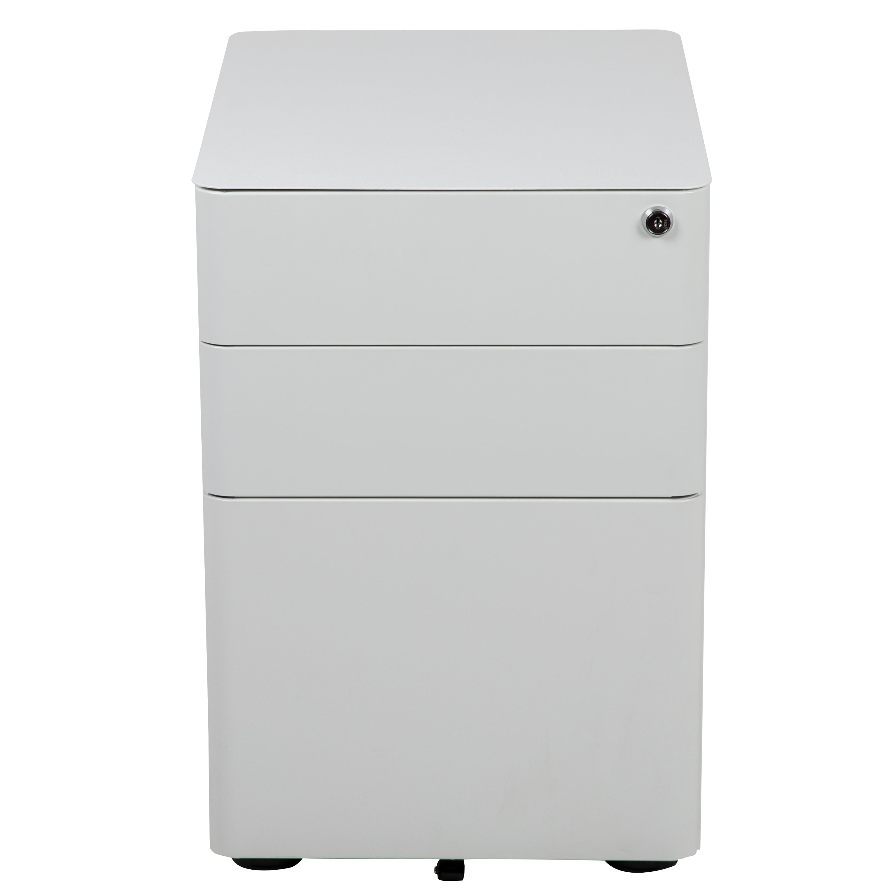 Modern 3-Drawer Mobile Locking Filing Cabinet with Anti-Tilt Mechanism and Hanging Drawer for Legal & Letter Files
