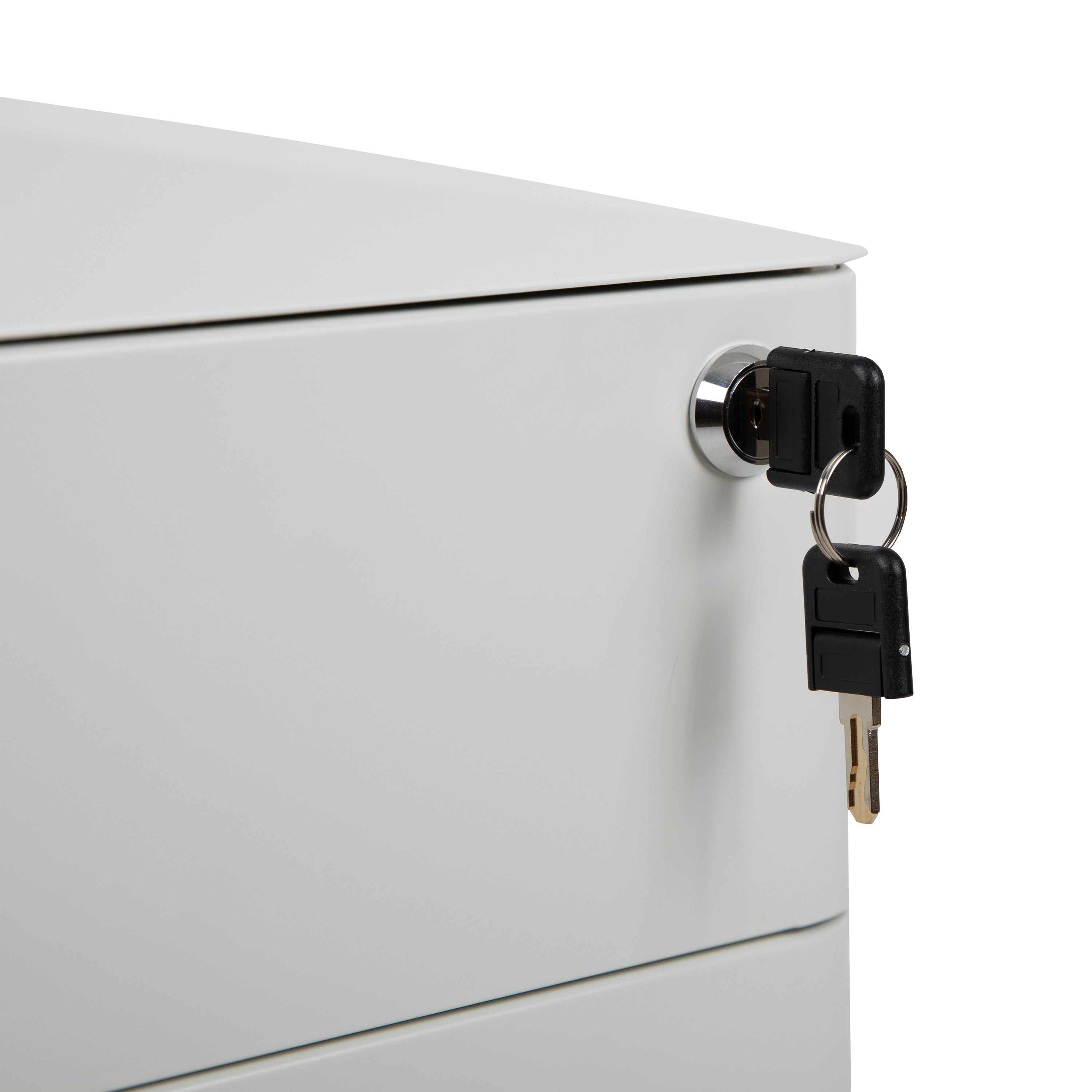 Modern 3-Drawer Mobile Locking Filing Cabinet with Anti-Tilt Mechanism and Hanging Drawer for Legal & Letter Files