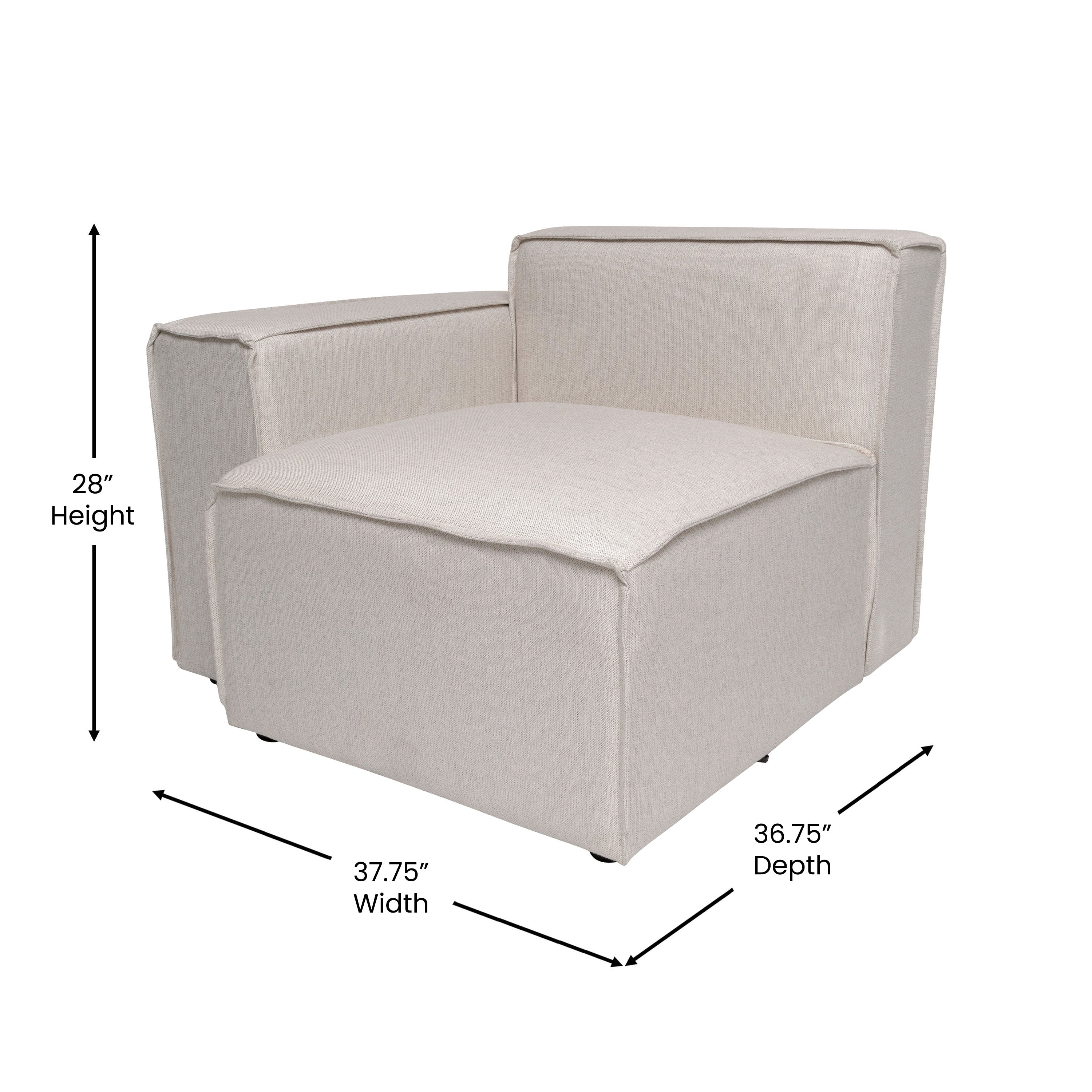 Bridgetown Luxury Modular Sectional Sofa Left Side with Arm Rest
