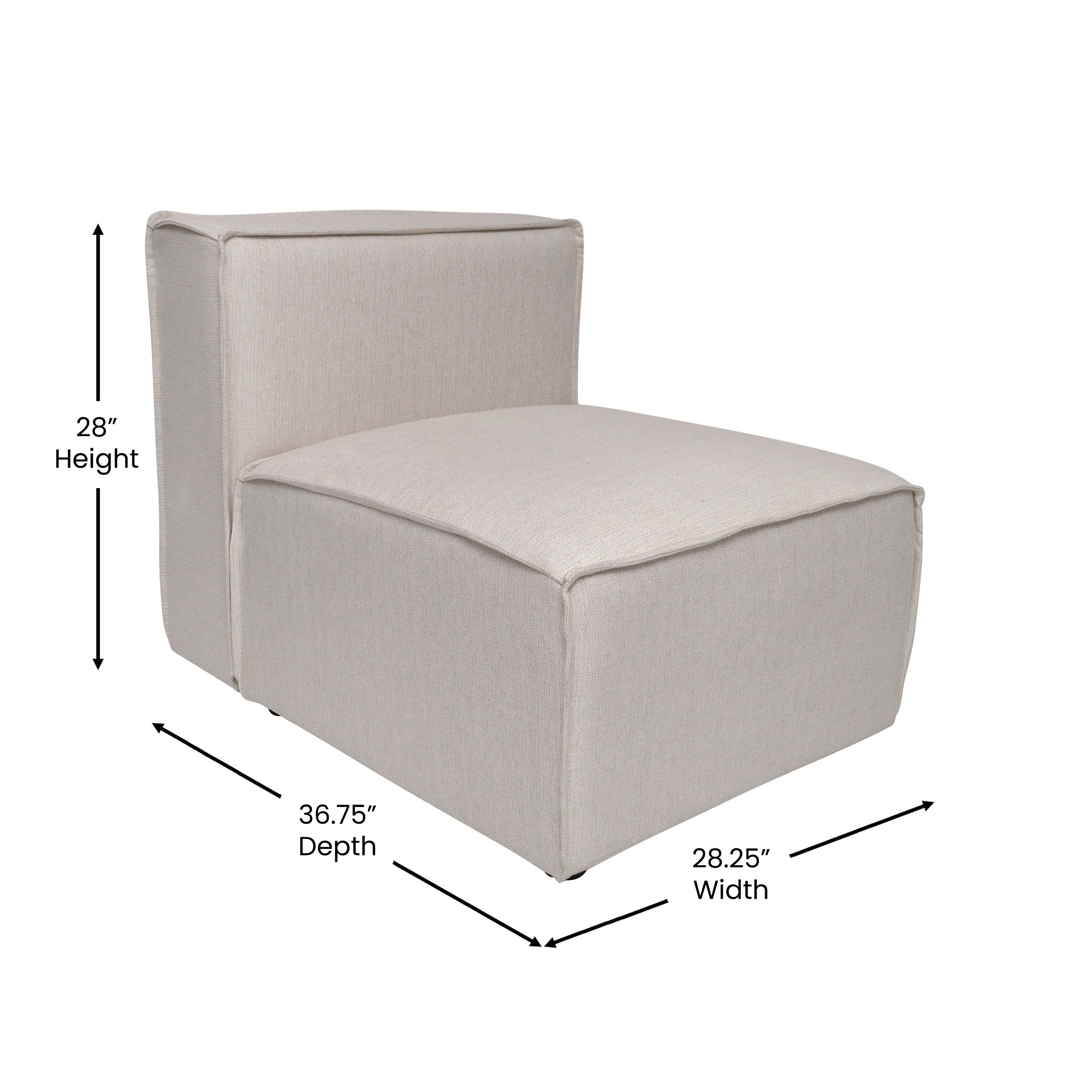 Bridgetown Luxury Modular Sectional Sofa Armless Center Seat