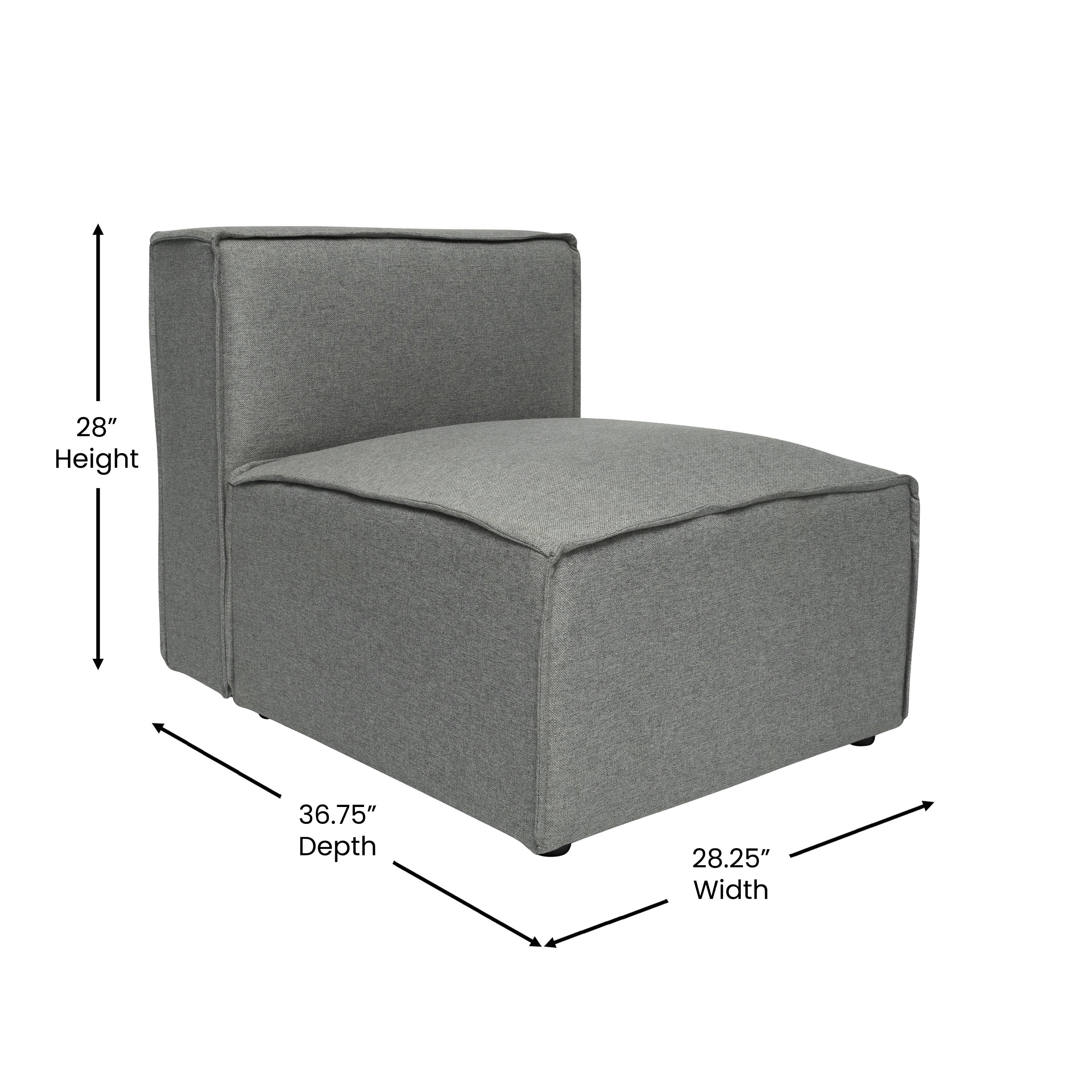 Bridgetown Luxury Modular Sectional Sofa Armless Center Seat
