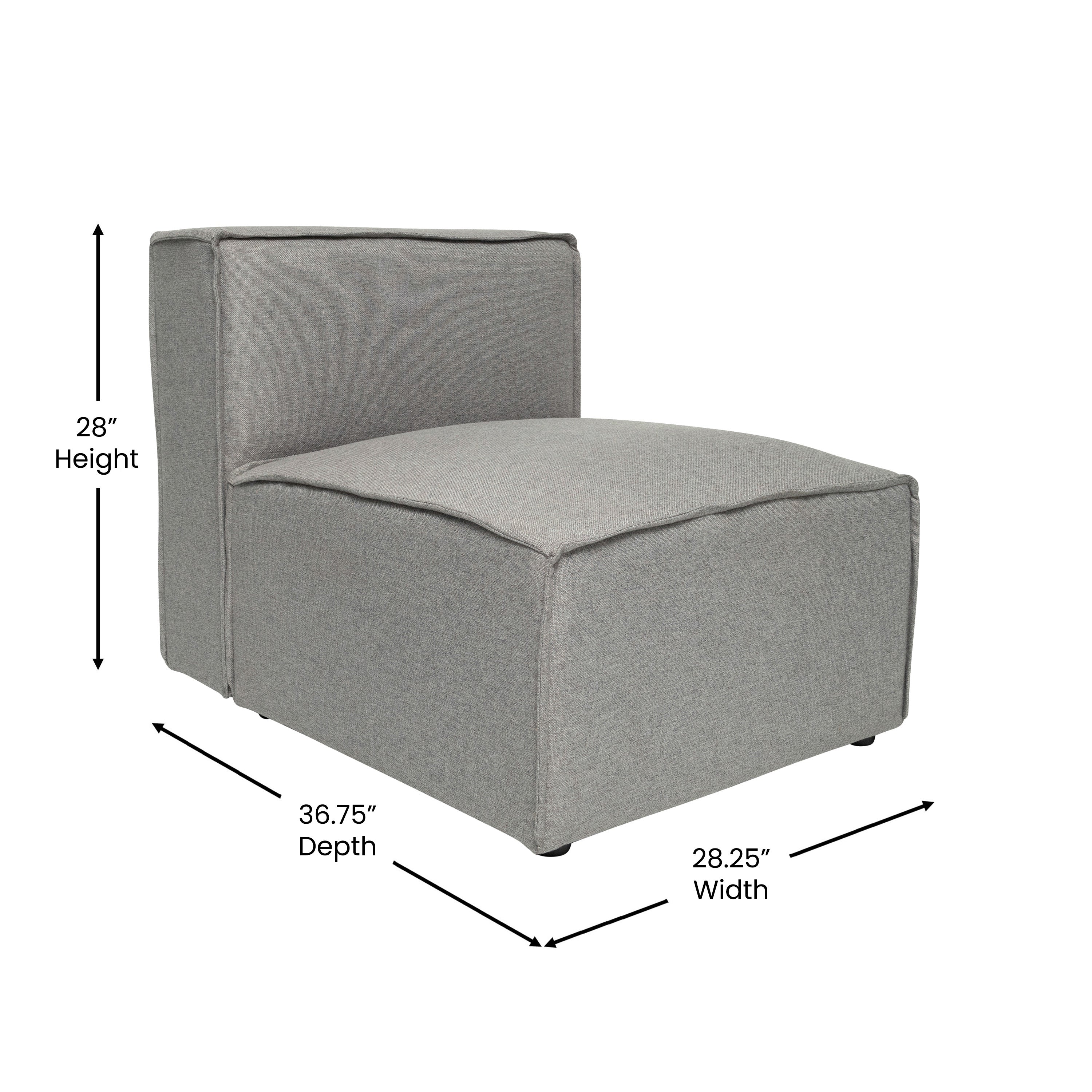 Bridgetown Luxury Modular Sectional Sofa Armless Center Seat