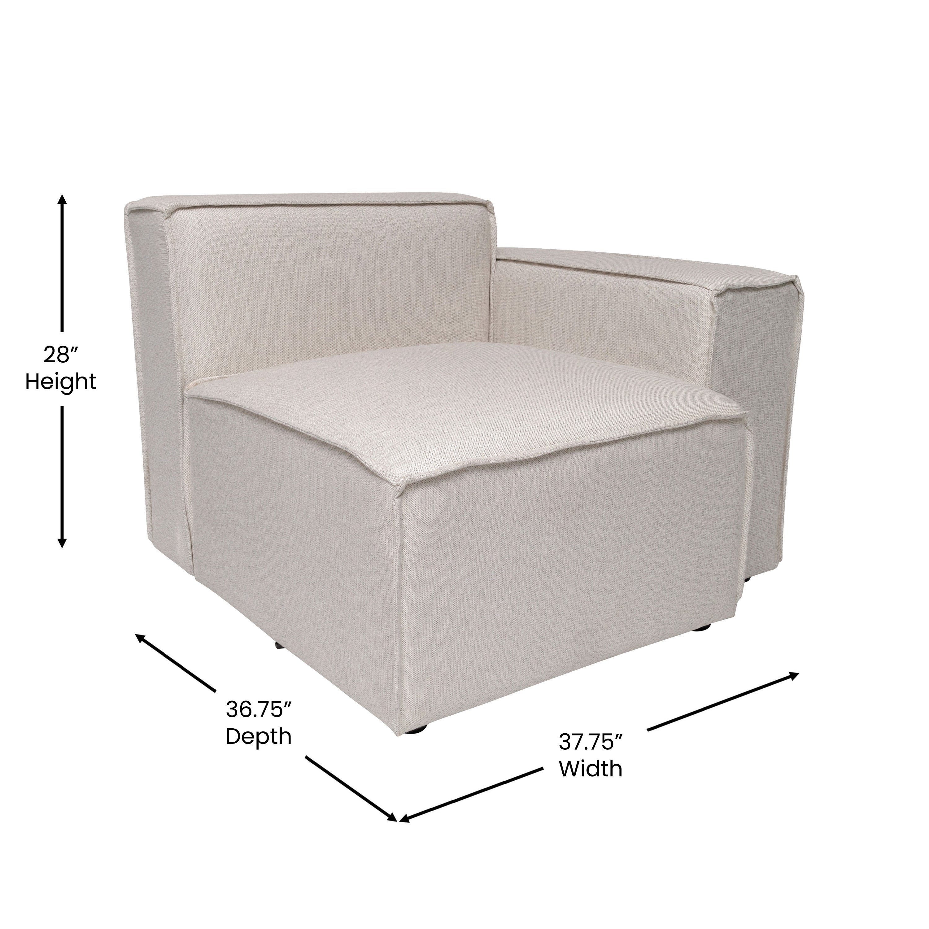 Bridgetown Luxury Modular Sectional Sofa Right Side with Arm Rest