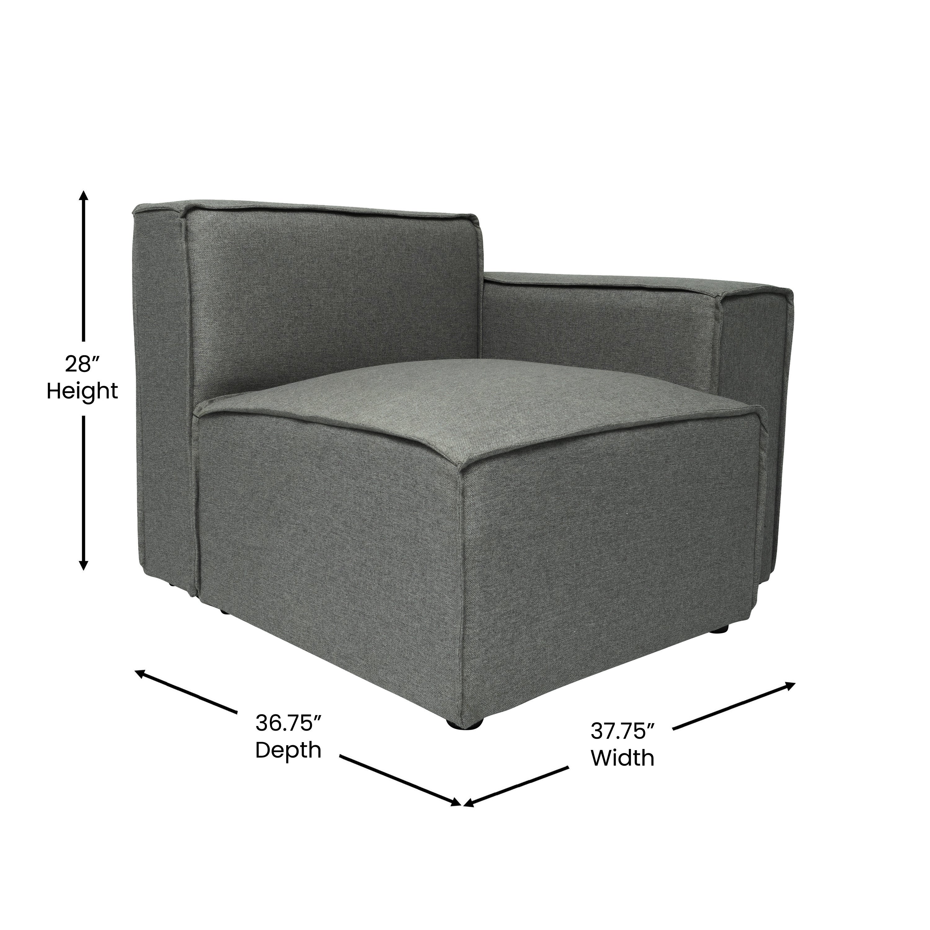 Bridgetown Luxury Modular Sectional Sofa Right Side with Arm Rest