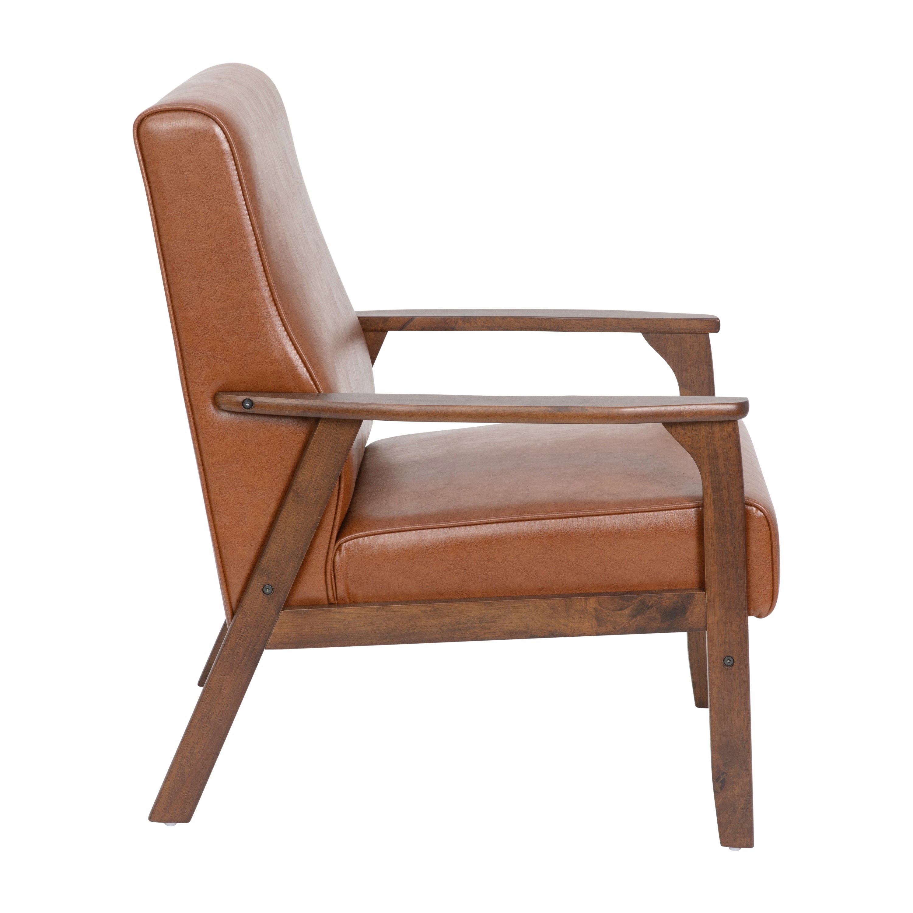 Langston Commercial Grade Upholstered Mid Century Modern Arm Chair with Wooden Frame and Arms-Chair-Flash Furniture-Wall2Wall Furnishings