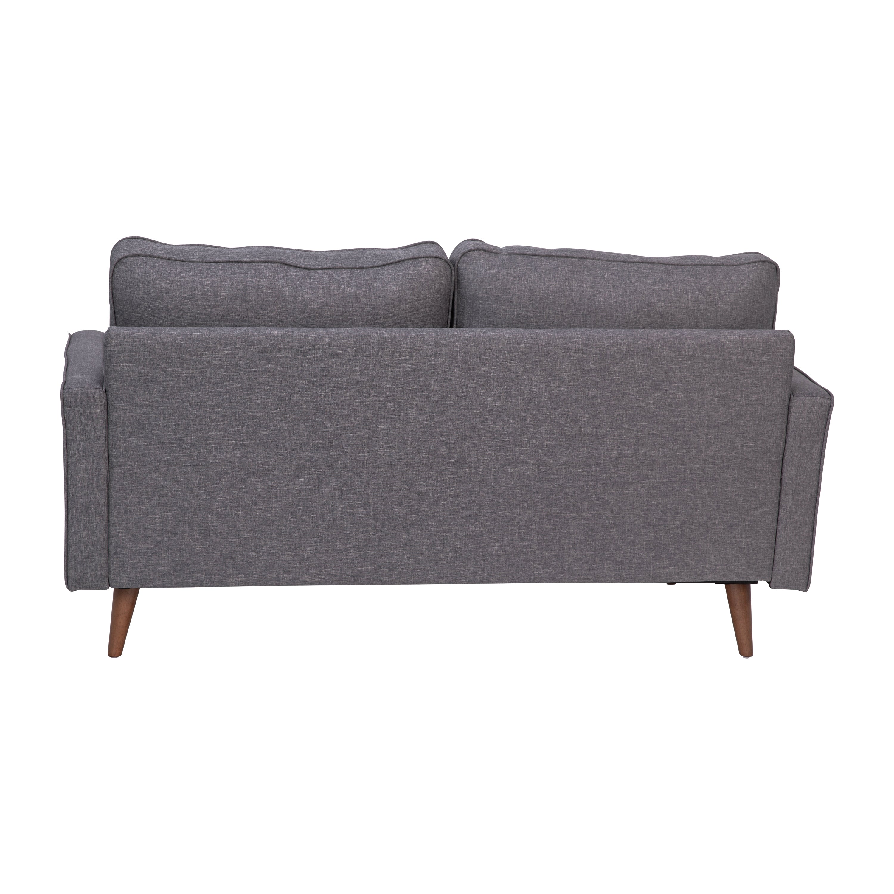 Hudson Mid-Century Modern Loveseat Sofa with Tufted Upholstery & Solid Wood Legs