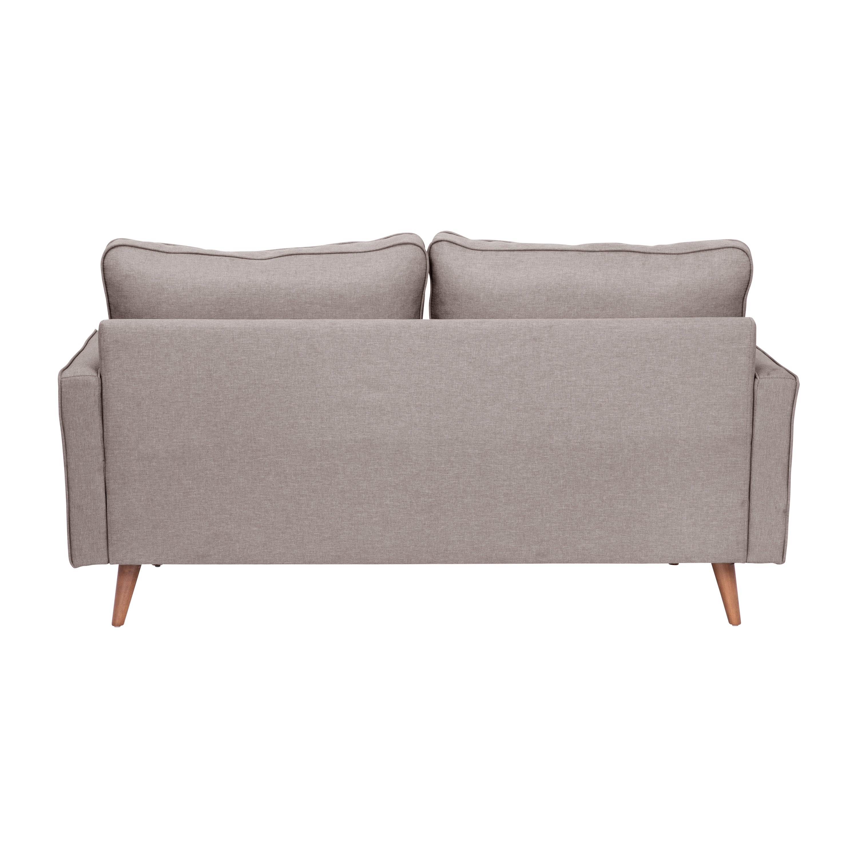Hudson Mid-Century Modern Loveseat Sofa with Tufted Upholstery & Solid Wood Legs
