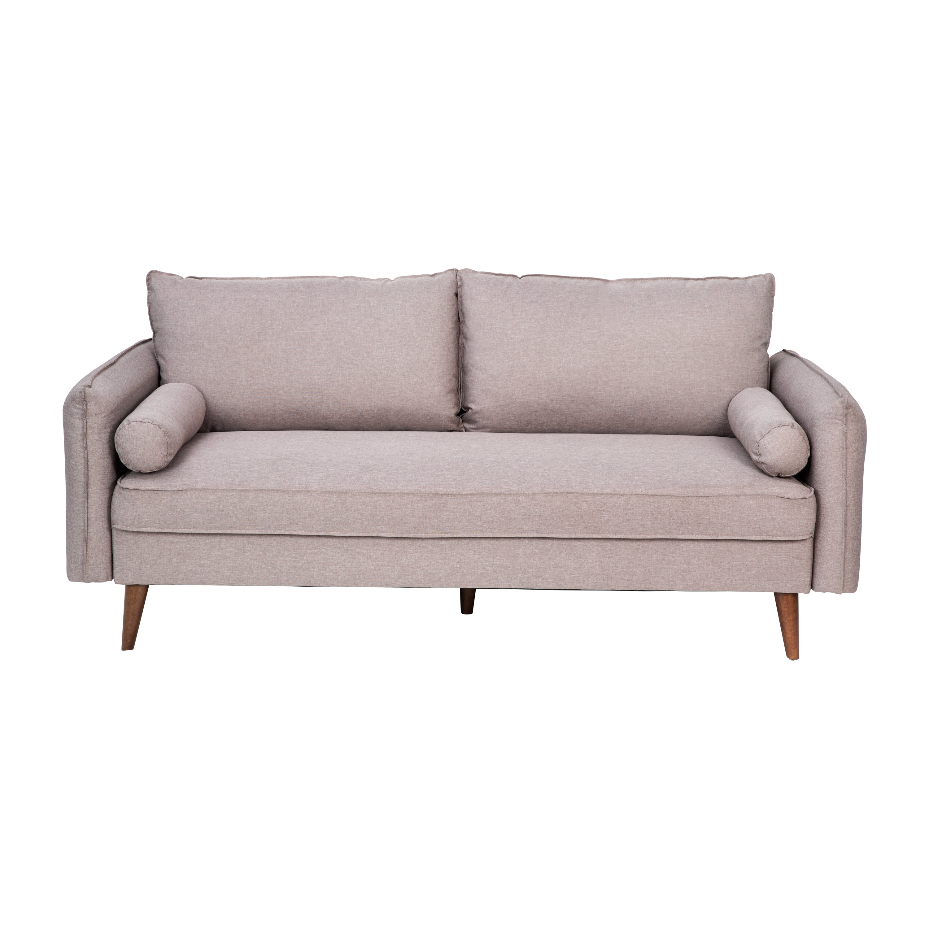 Evie Mid-Century Modern Sofa with Fabric Upholstery & Solid Wood Legs-Sofa-Flash Furniture-Wall2Wall Furnishings