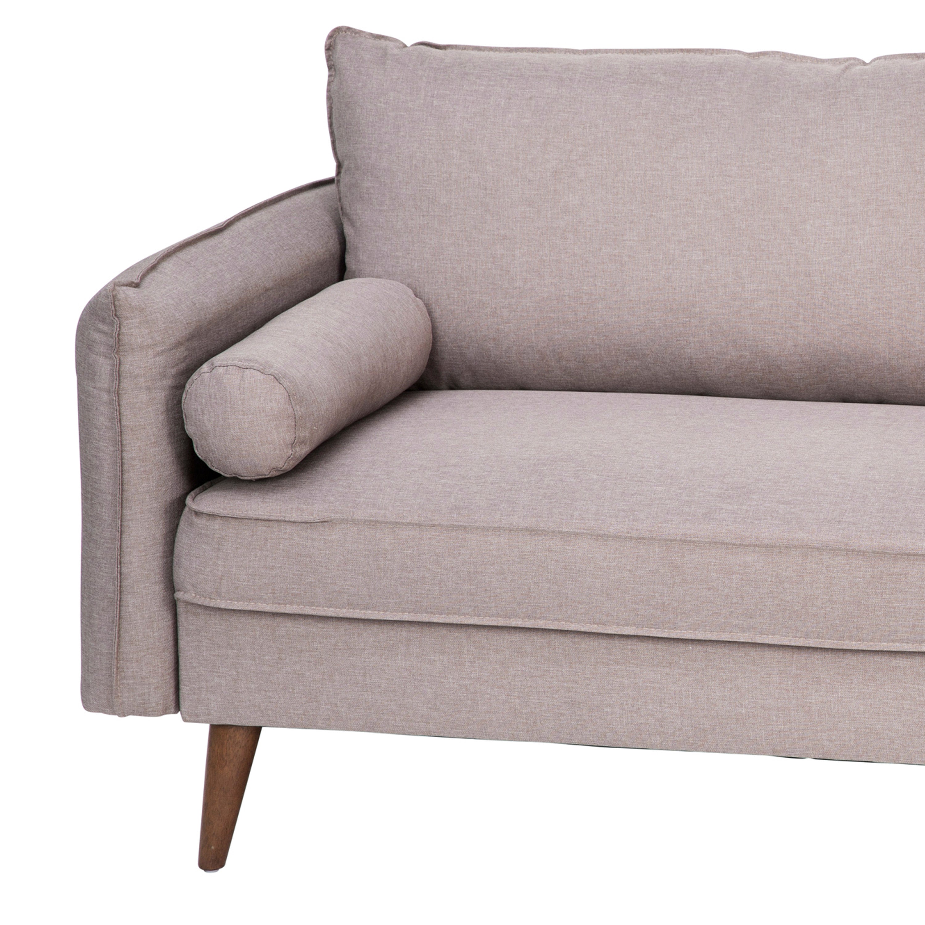 Evie Mid-Century Modern Sofa with Fabric Upholstery & Solid Wood Legs-Sofa-Flash Furniture-Wall2Wall Furnishings