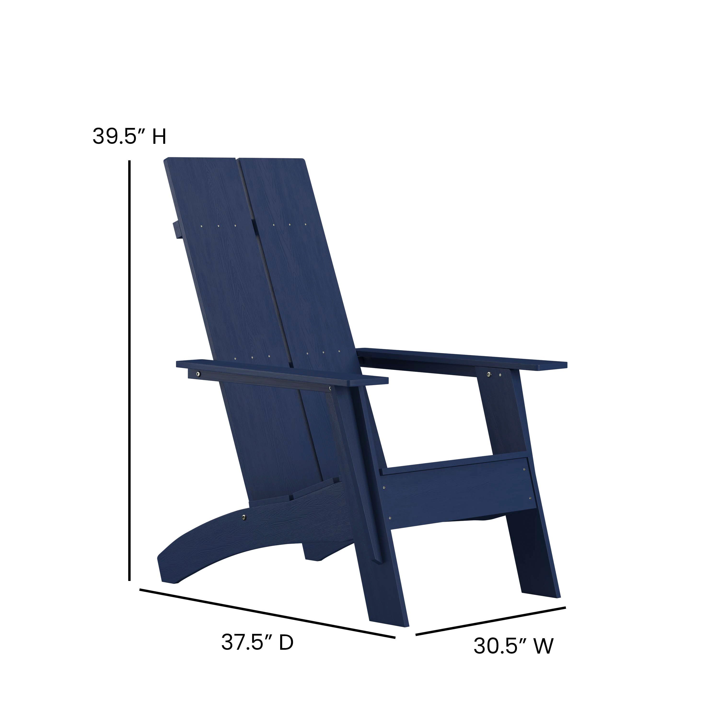 Sawyer Modern All-Weather Poly Resin Wood Adirondack Chair with Foot Rest-Outdoor Chair-Flash Furniture-Wall2Wall Furnishings