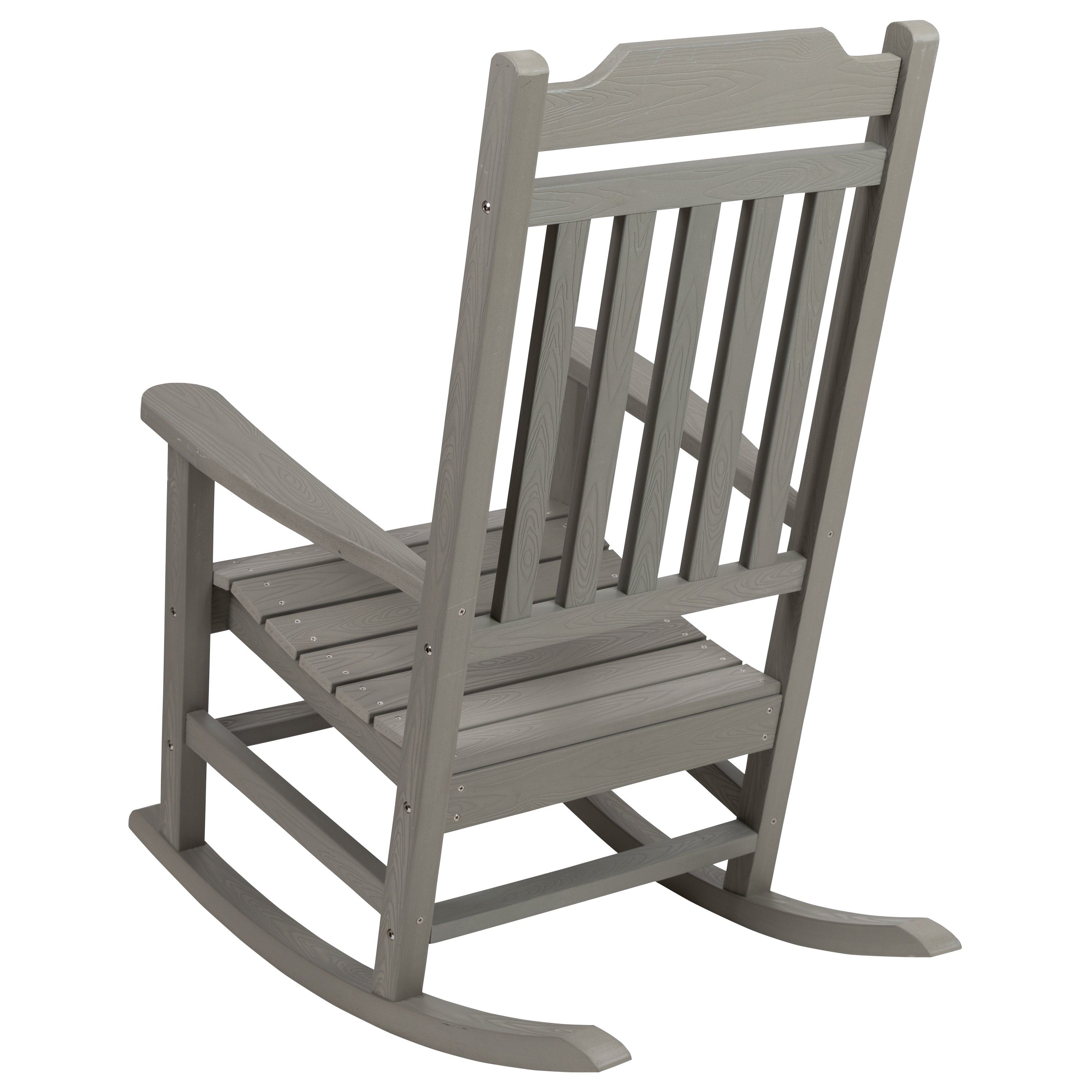 Winston All-Weather Poly Resin Wood Rocking Chair-Outdoor Rocking Chair-Flash Furniture-Wall2Wall Furnishings