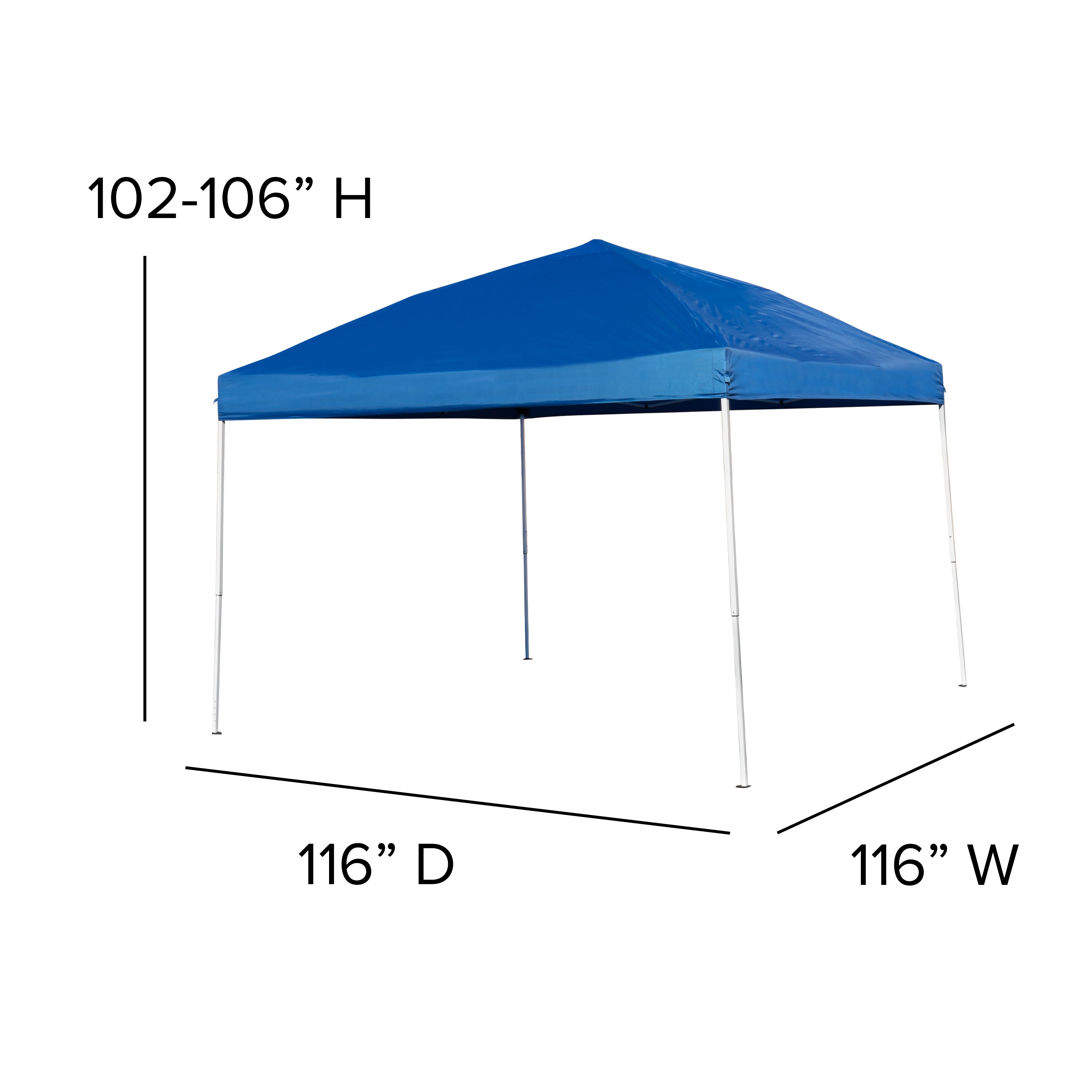 10'x10' Outdoor Pop Up Event Slanted Leg Canopy Tent with Carry Bag-Canopy Tent-Flash Furniture-Wall2Wall Furnishings