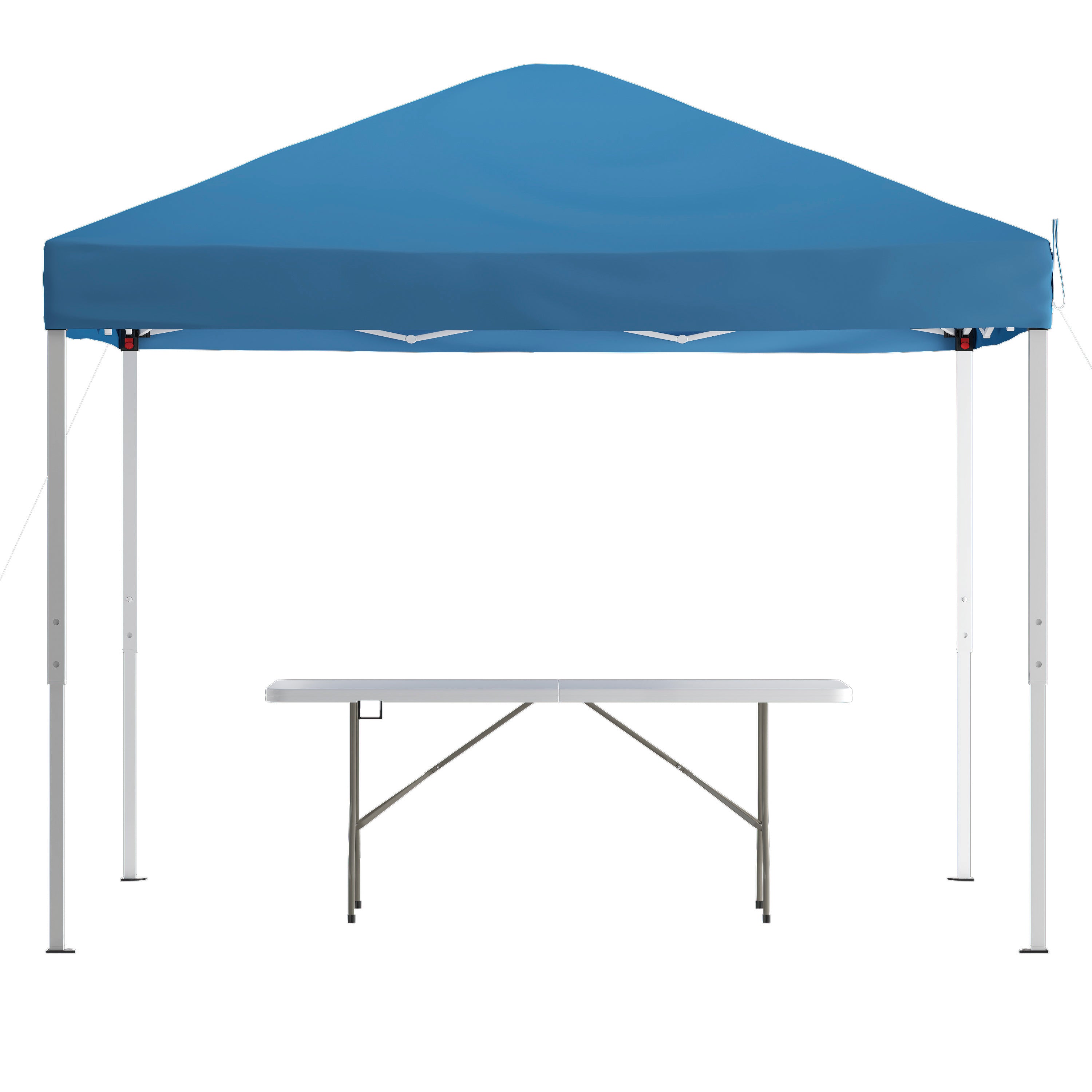 10'x10' Pop Up Event Canopy Tent with Carry Bag and 6-Foot Bi-Fold Folding Table with Carrying Handle - Tailgate Tent Set-Outdoor Bundle - Pop Up Tent, Folding Table-Flash Furniture-Wall2Wall Furnishings