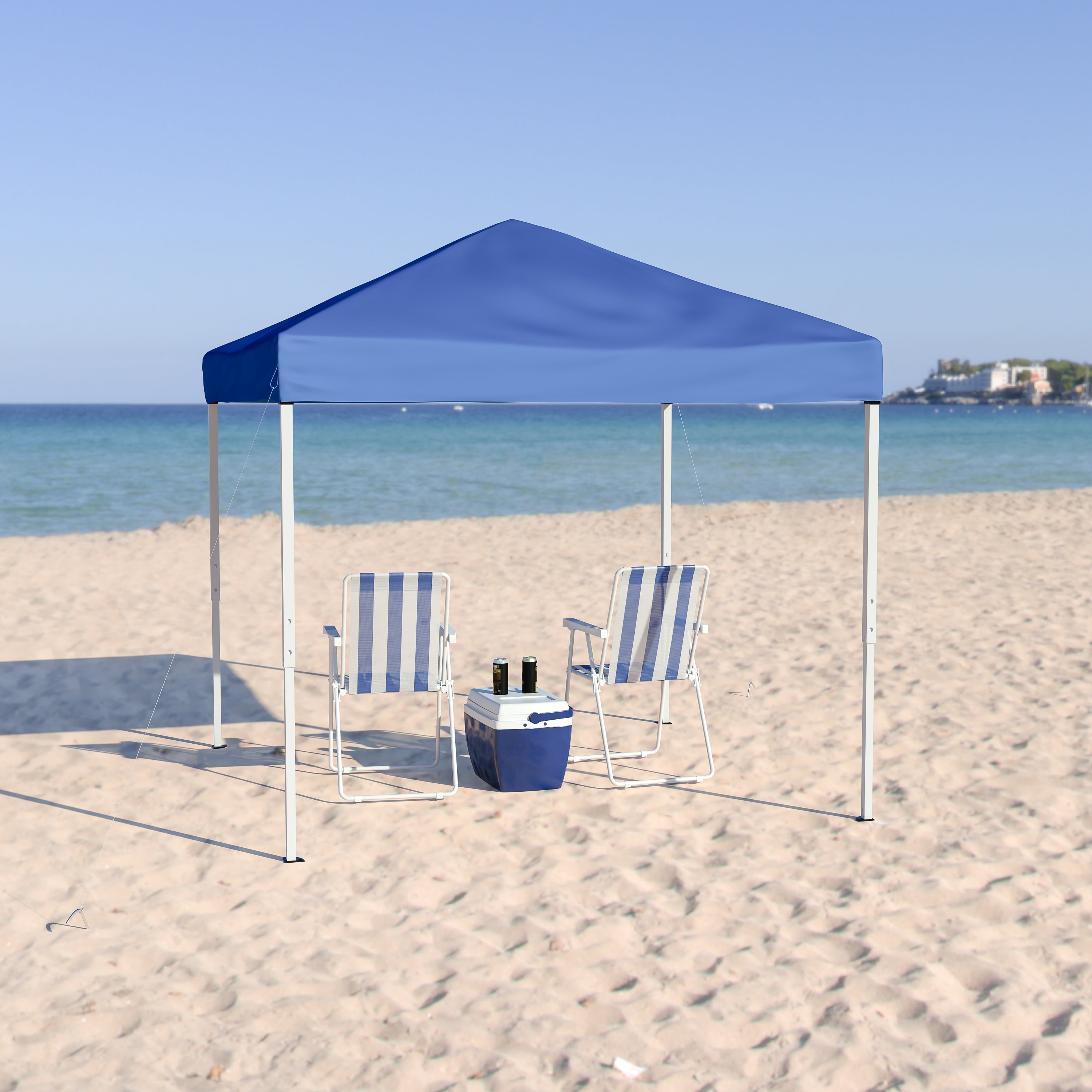 8'x8' Outdoor Pop Up Event Slanted Leg Canopy Tent with Carry Bag-Canopy Tent-Flash Furniture-Wall2Wall Furnishings
