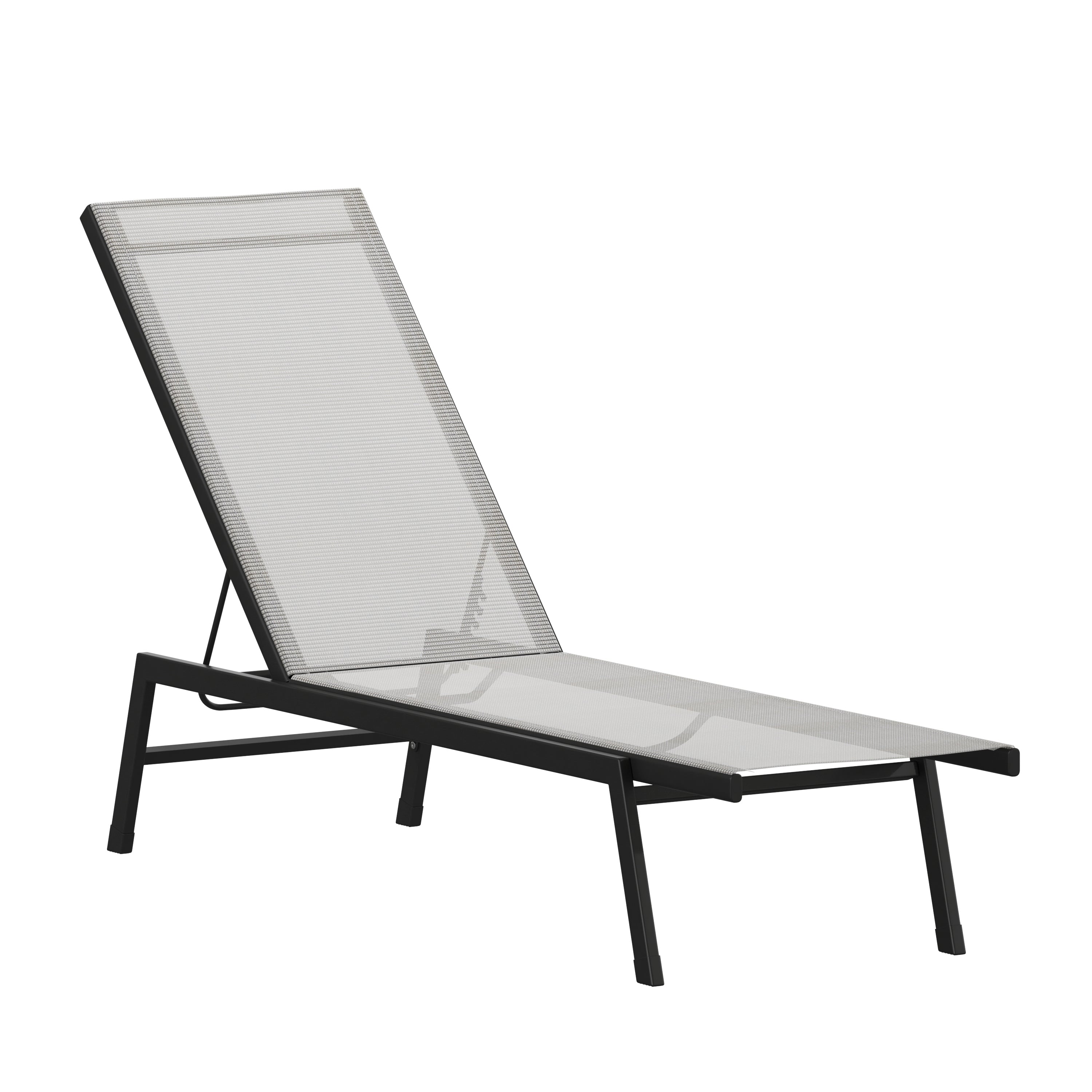 Brazos Adjustable Chaise Lounge Chair, All-Weather Outdoor Five-Position Reclining-Patio Chaise Lounge Chair-Flash Furniture-Wall2Wall Furnishings