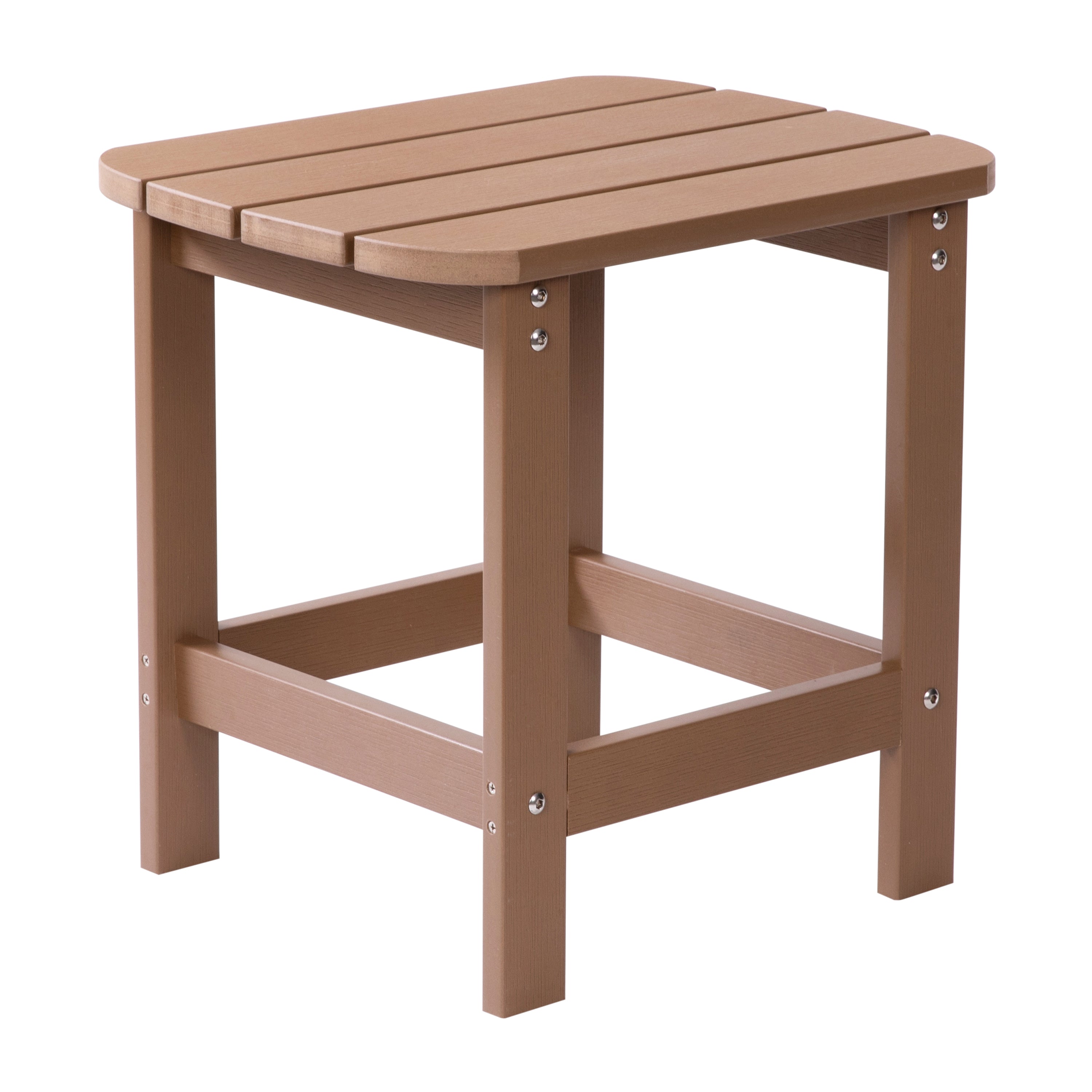 Charlestown All-Weather Poly Resin Wood Commercial Grade Adirondack Side Table-Plastic Adirondack Table-Flash Furniture-Wall2Wall Furnishings