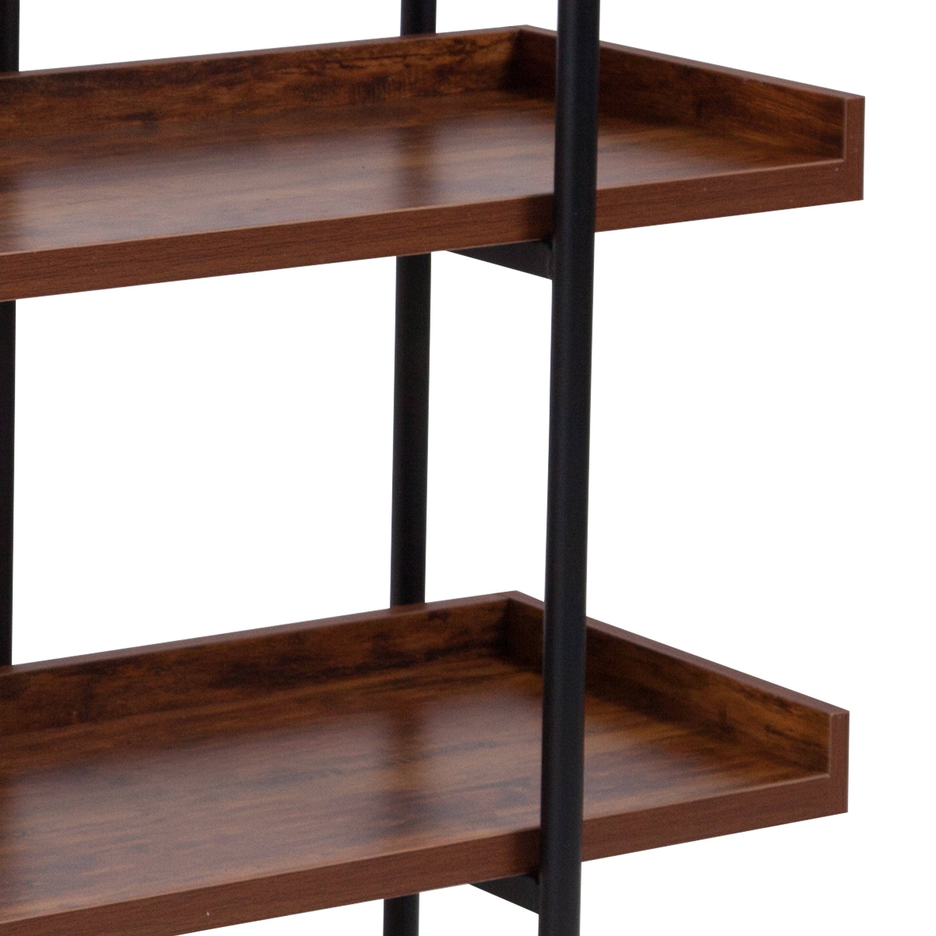 Mayfair 3 Shelf 35"H Storage Display Unit Bookcase with Metal Frame-Bookcase-Flash Furniture-Wall2Wall Furnishings