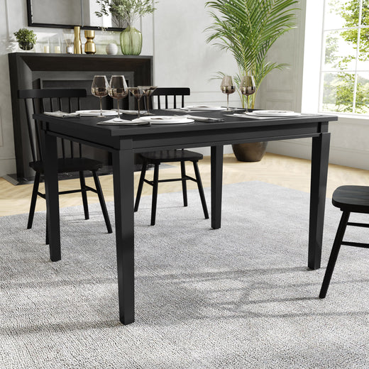 Henry Solid Wood Dining Table, Heavy Duty Rectangle Wood Table for 4