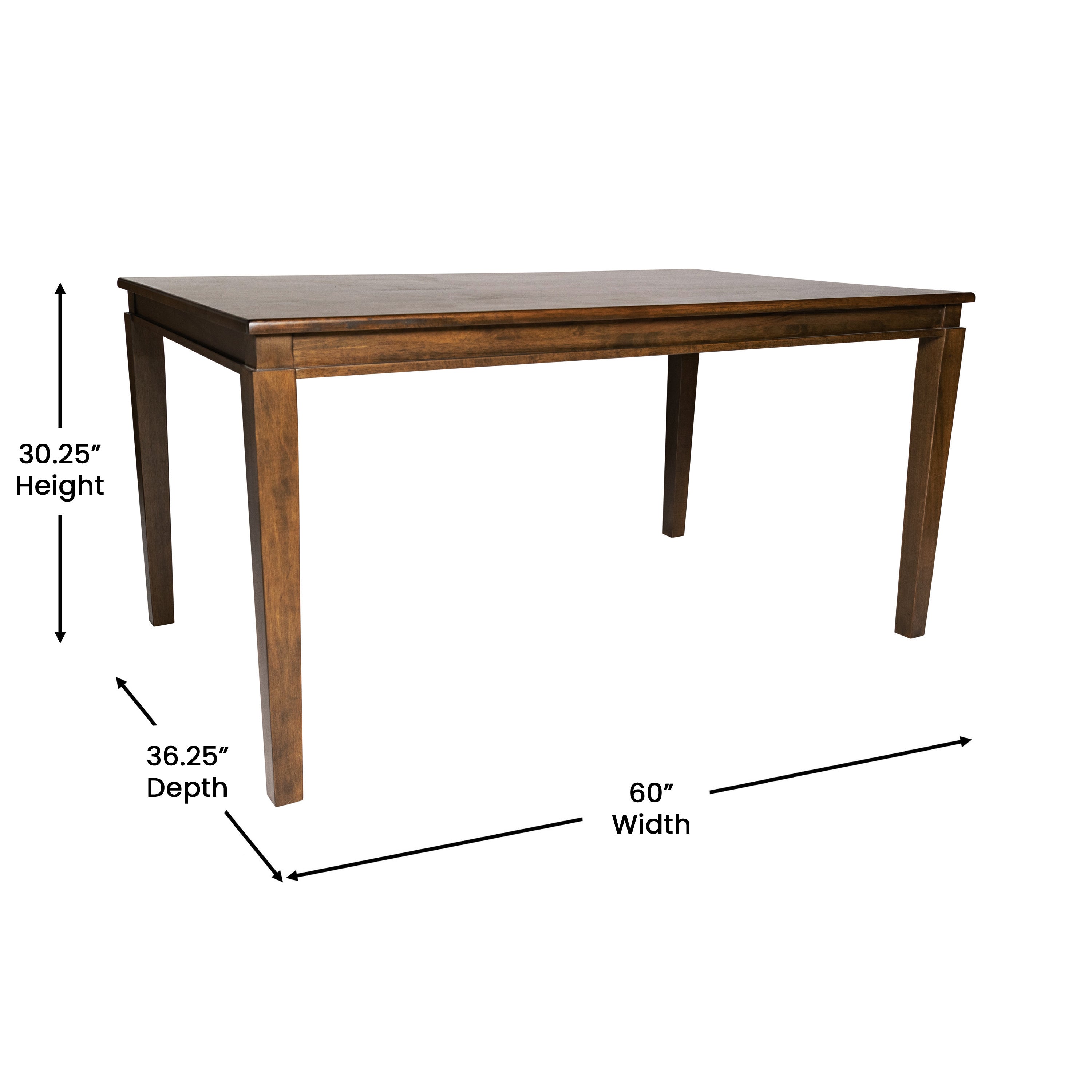 Henry Solid Wood Dining Table, Heavy Duty Rectangle Wood Table for 6