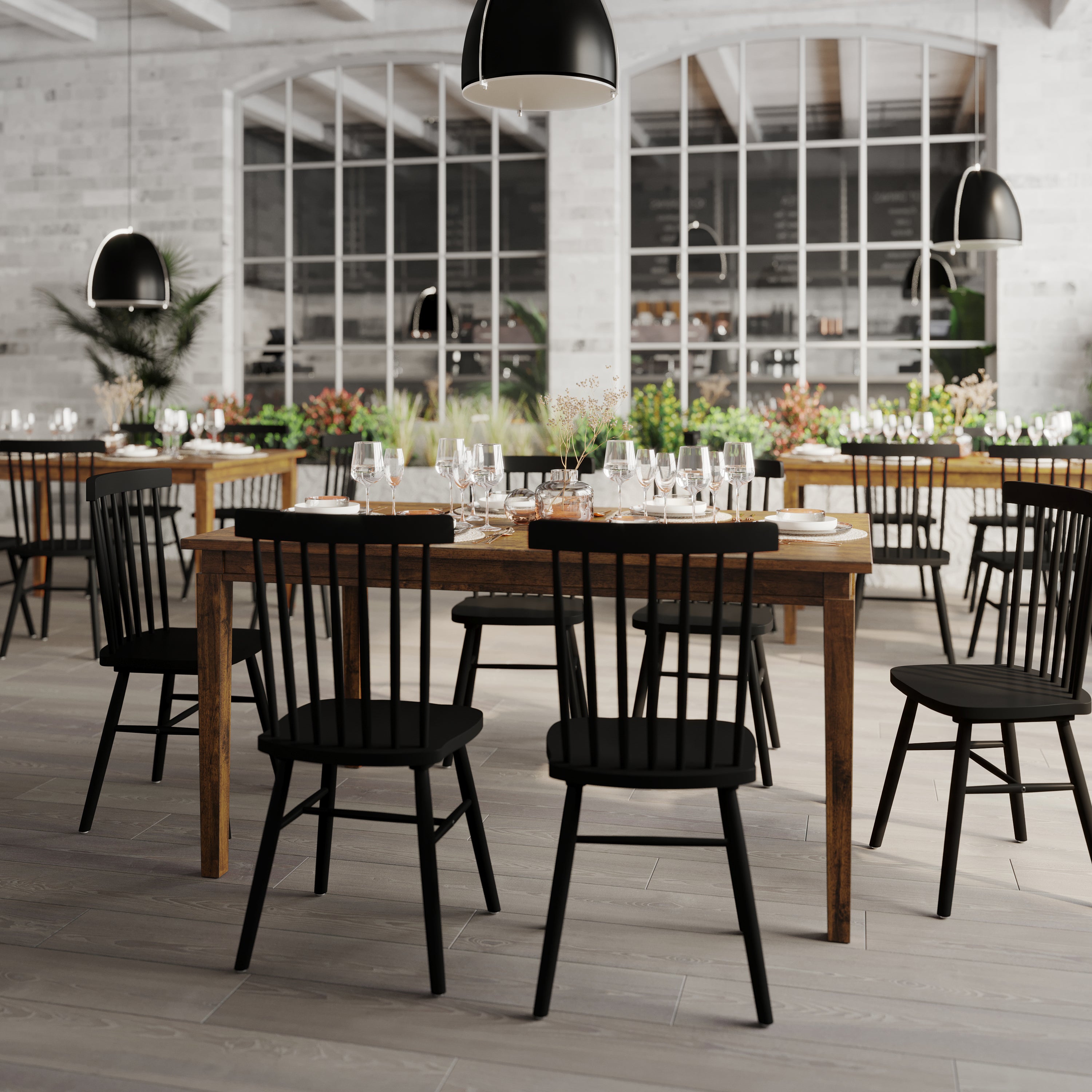 Henry Solid Wood Dining Table, Heavy Duty Rectangle Wood Table for 6