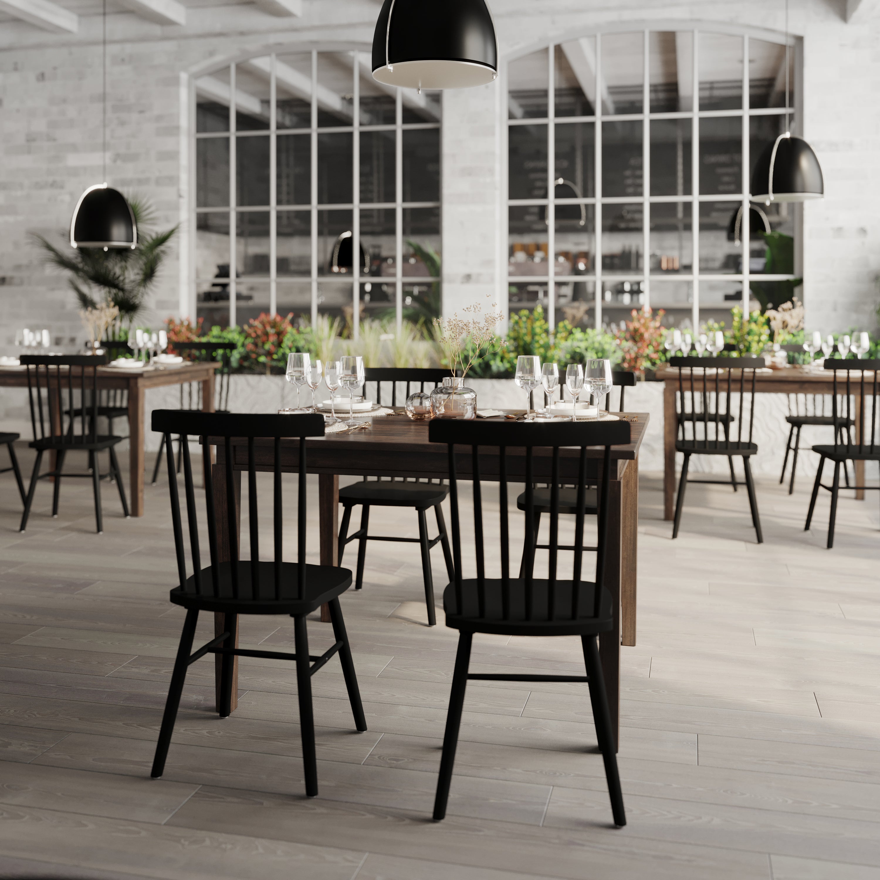 Henry Solid Wood Dining Table, Heavy Duty Rectangle Wood Table for 4