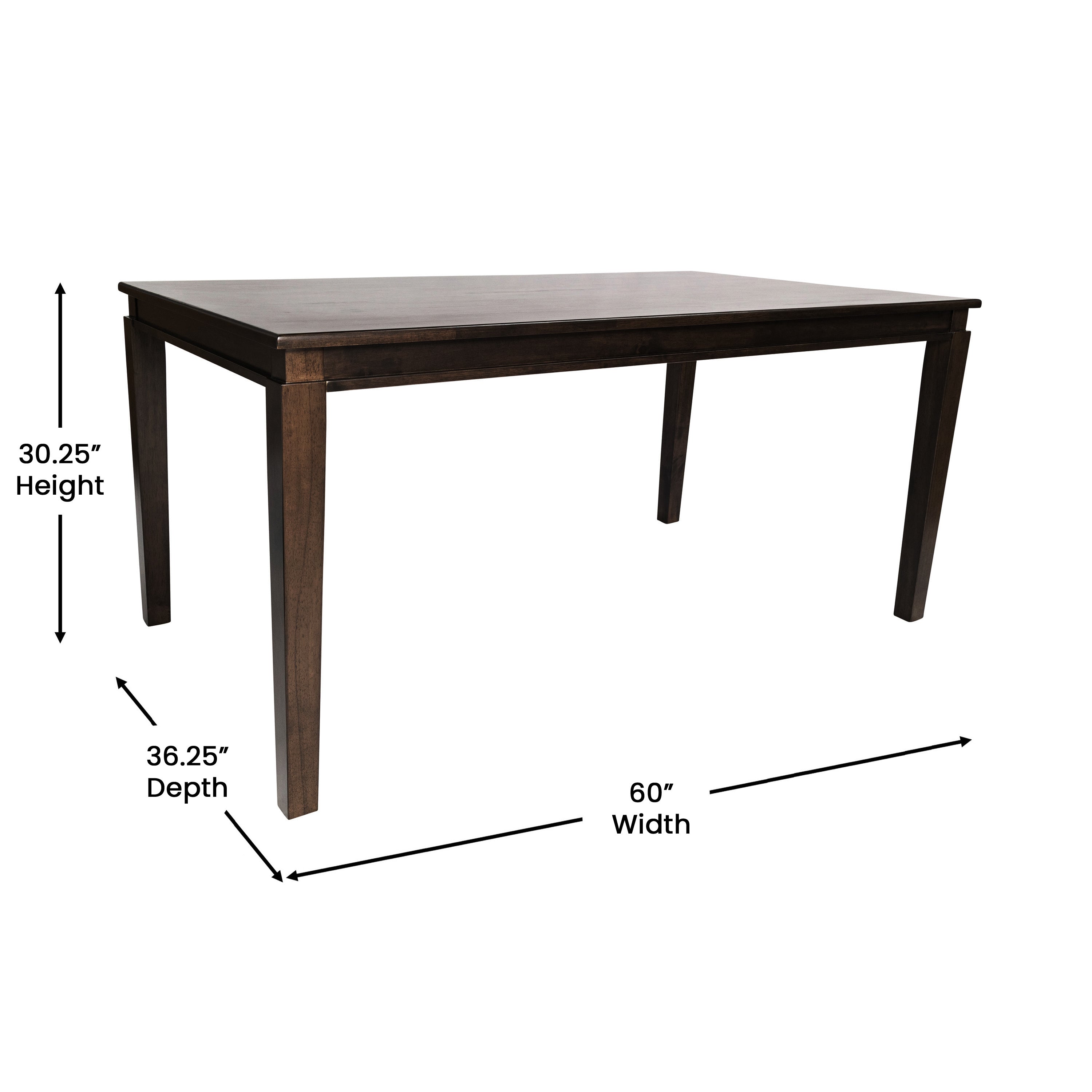 Henry Solid Wood Dining Table, Heavy Duty Rectangle Wood Table for 6