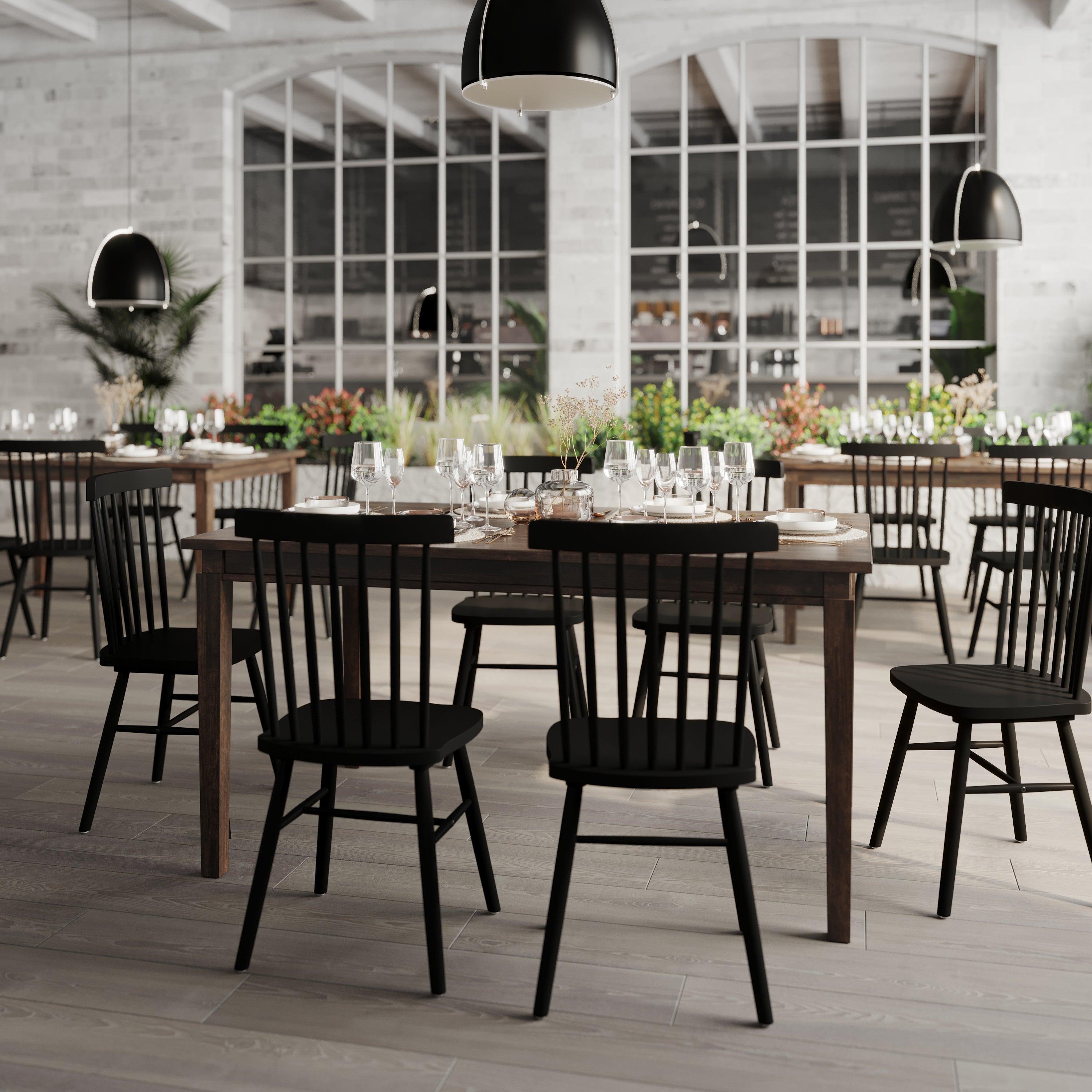 Henry Solid Wood Dining Table, Heavy Duty Rectangle Wood Table for 6