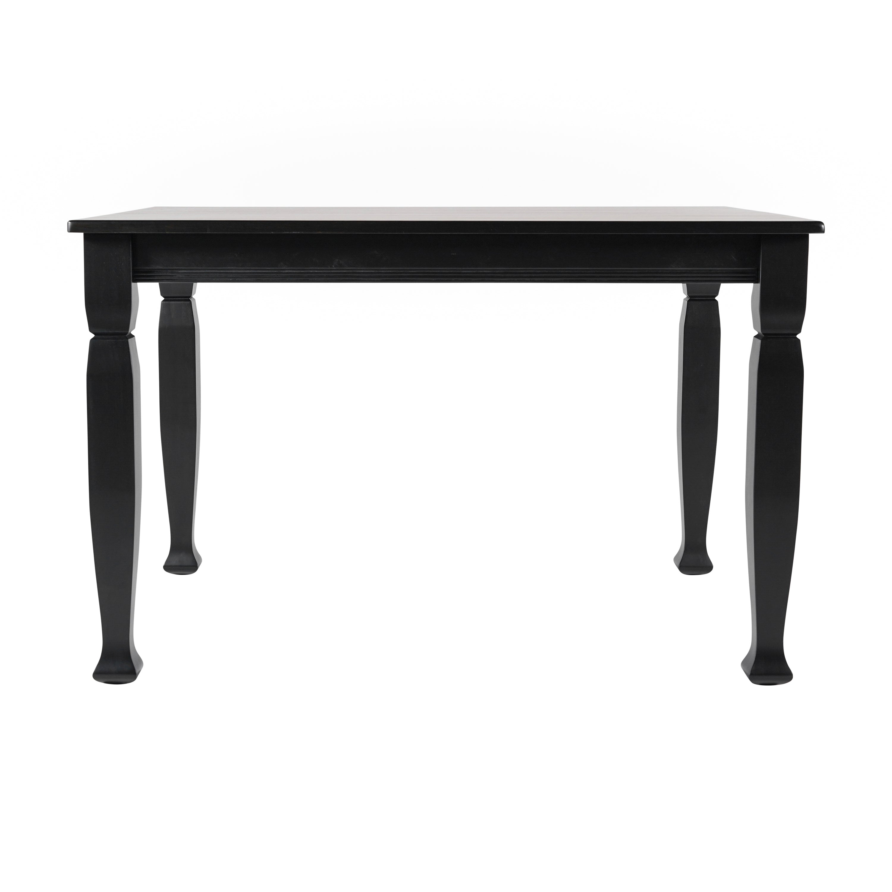 Grace Solid Wood Dining Table with Turned Wooden Legs, Heavy Duty Rectangle Wood Table for 4