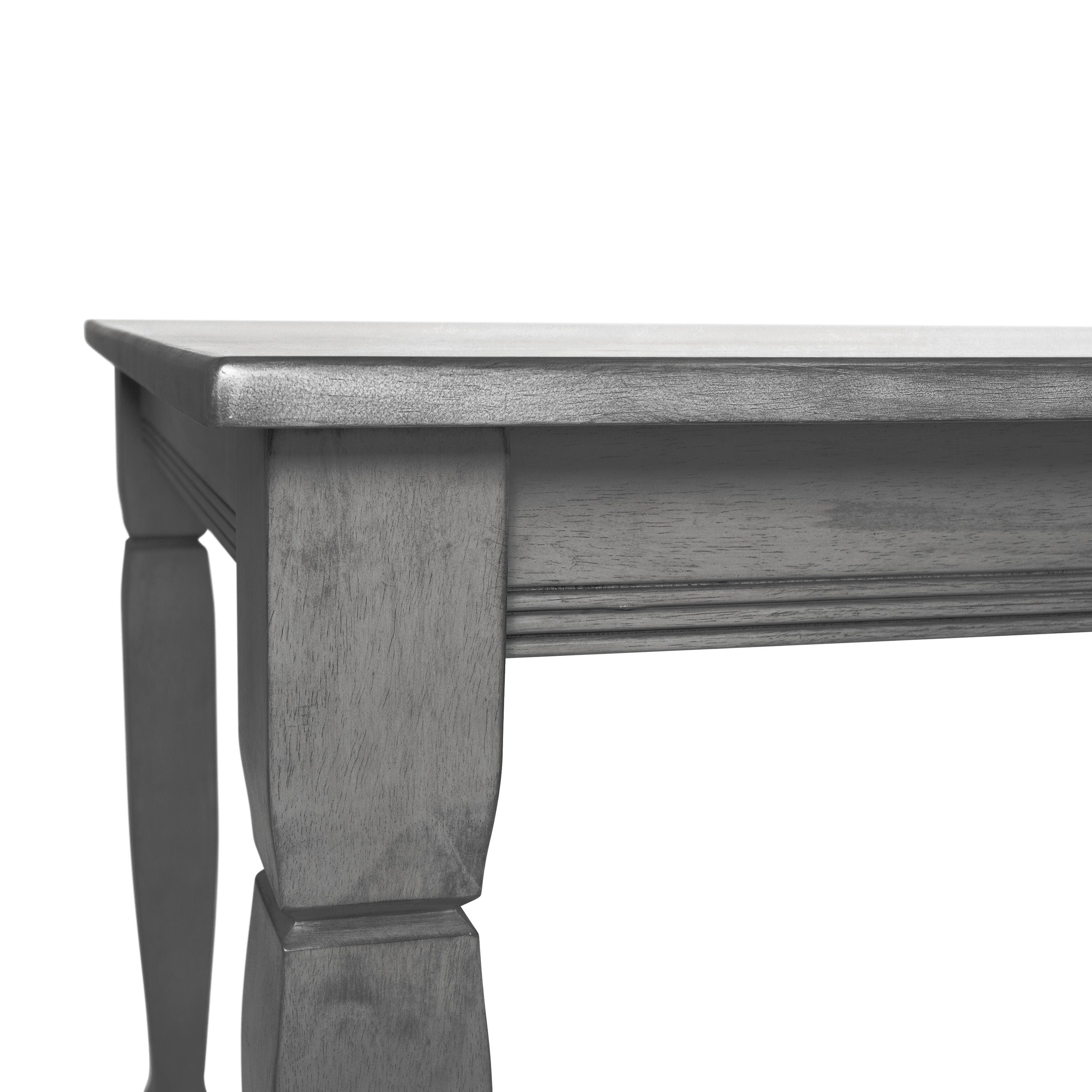 Grace Solid Wood Dining Table with Turned Wooden Legs, Heavy Duty Rectangle Wood Table for 4