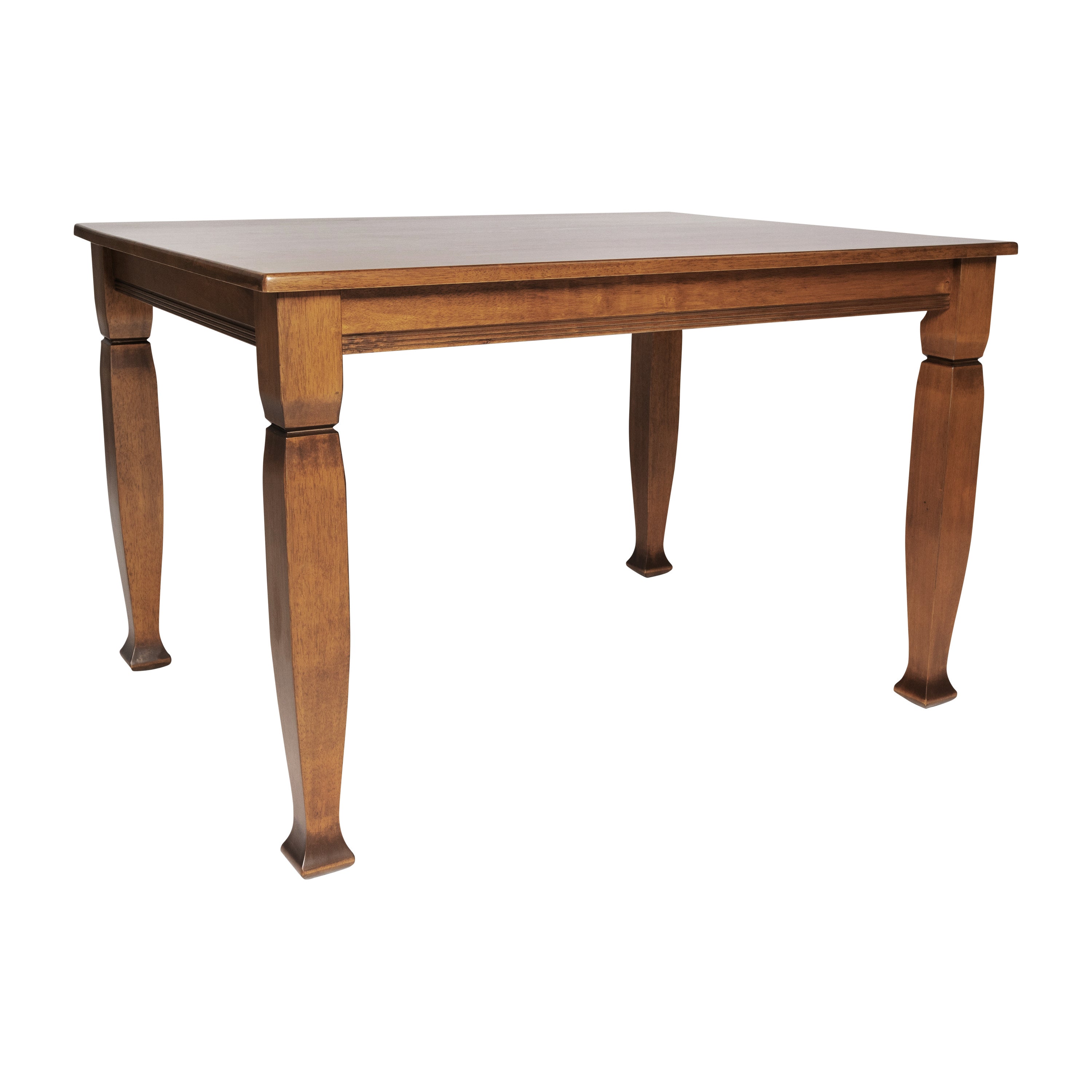 Grace Solid Wood Dining Table with Turned Wooden Legs, Heavy Duty Rectangle Wood Table for 4