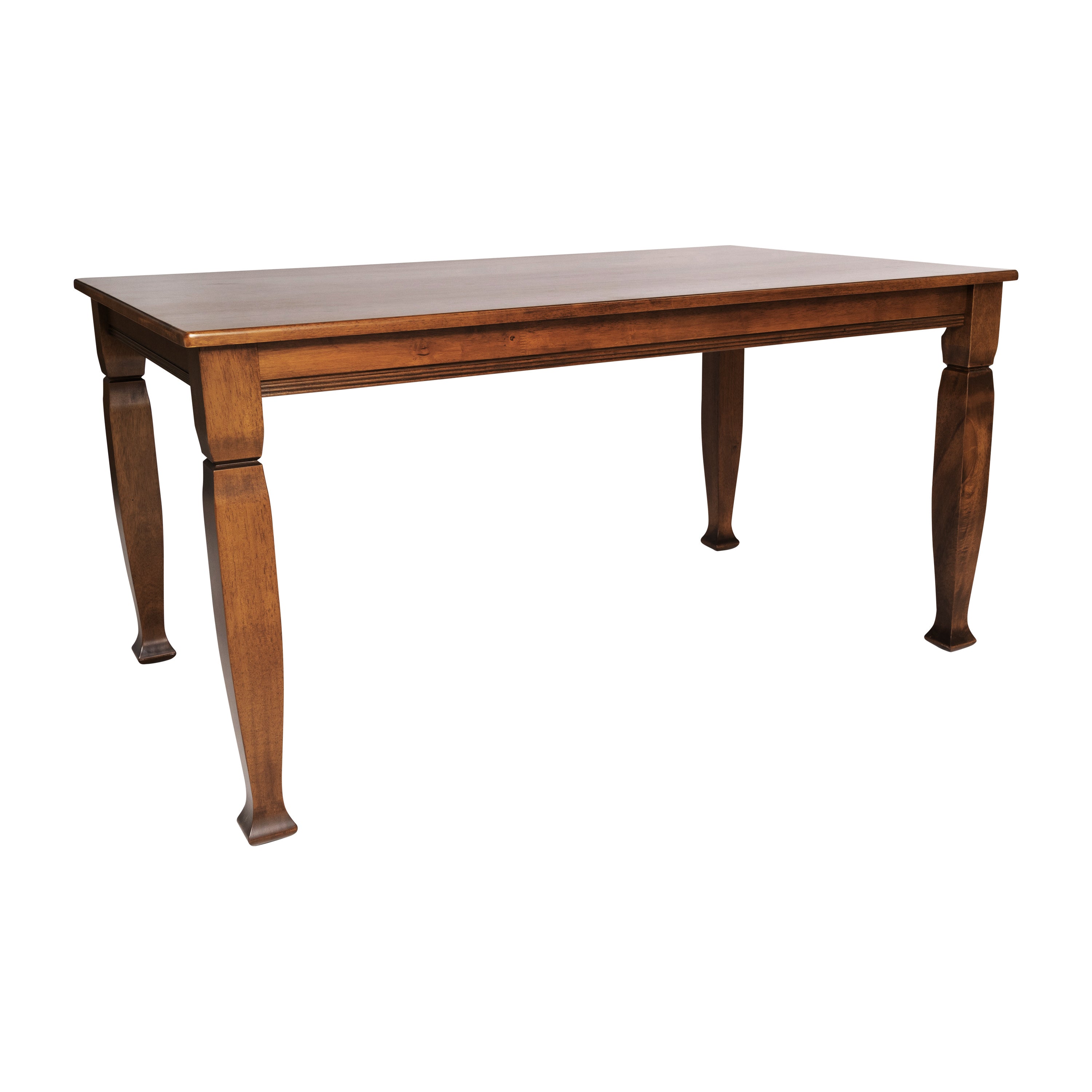 Grace Solid Wood Dining Table with Turned Wooden Legs, Heavy Duty Rectangle Wood Table for 6