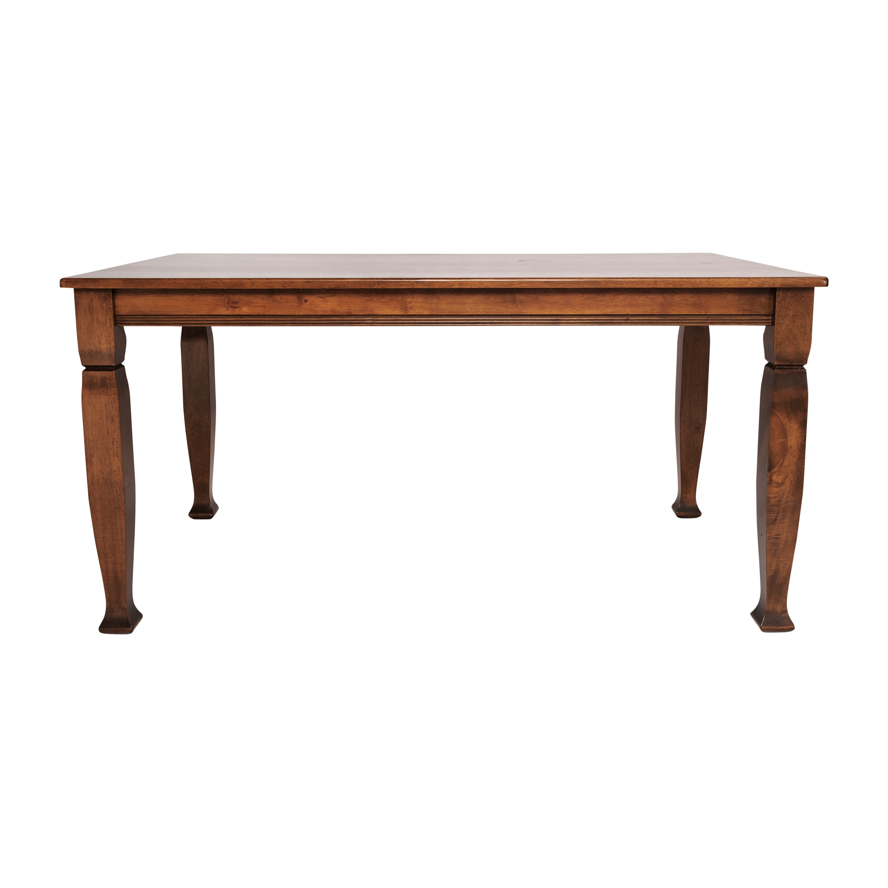 Grace Solid Wood Dining Table with Turned Wooden Legs, Heavy Duty Rectangle Wood Table for 6