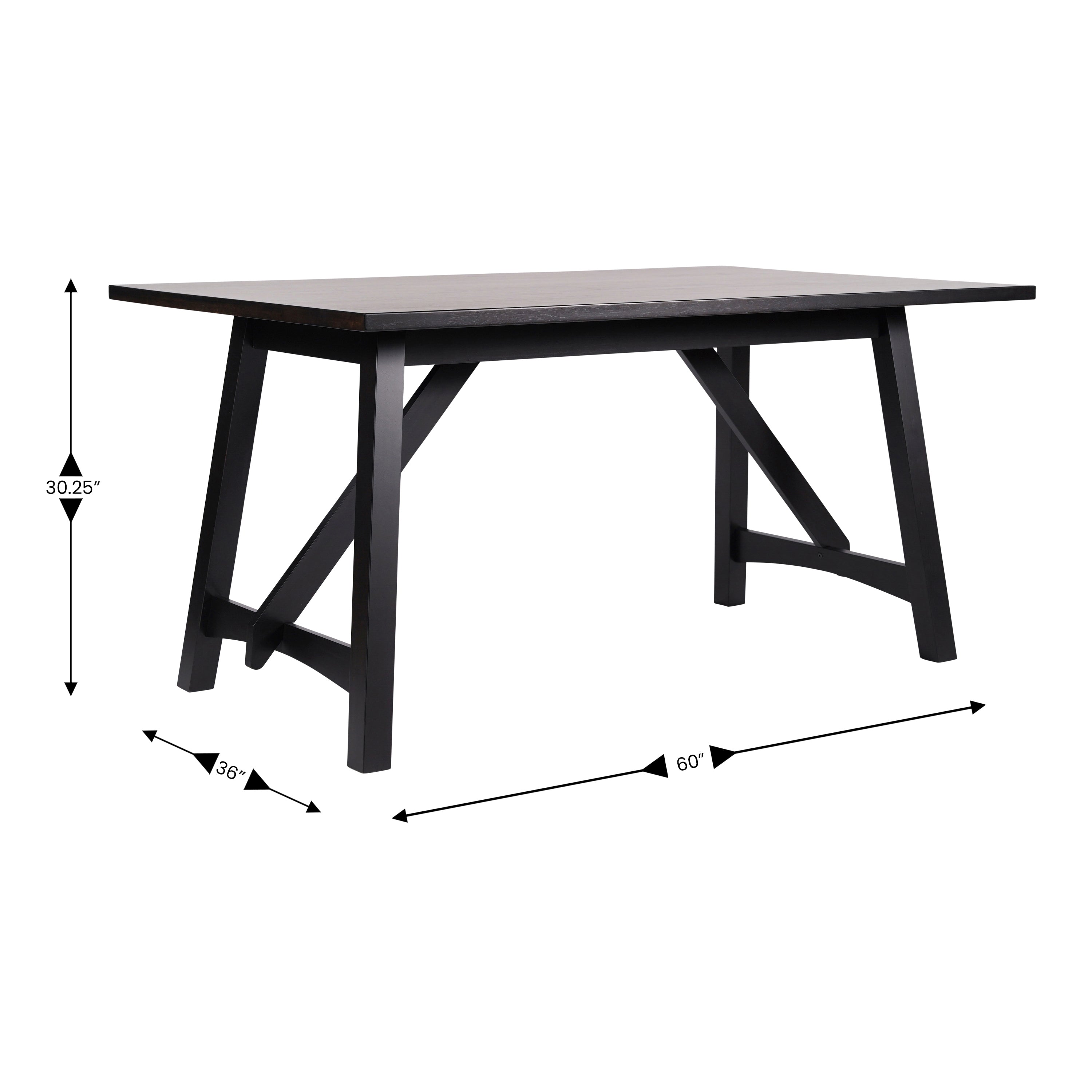 Everly Solid Wood Trestle Base Dining Table, Farmhouse Style Table with Seating for 6