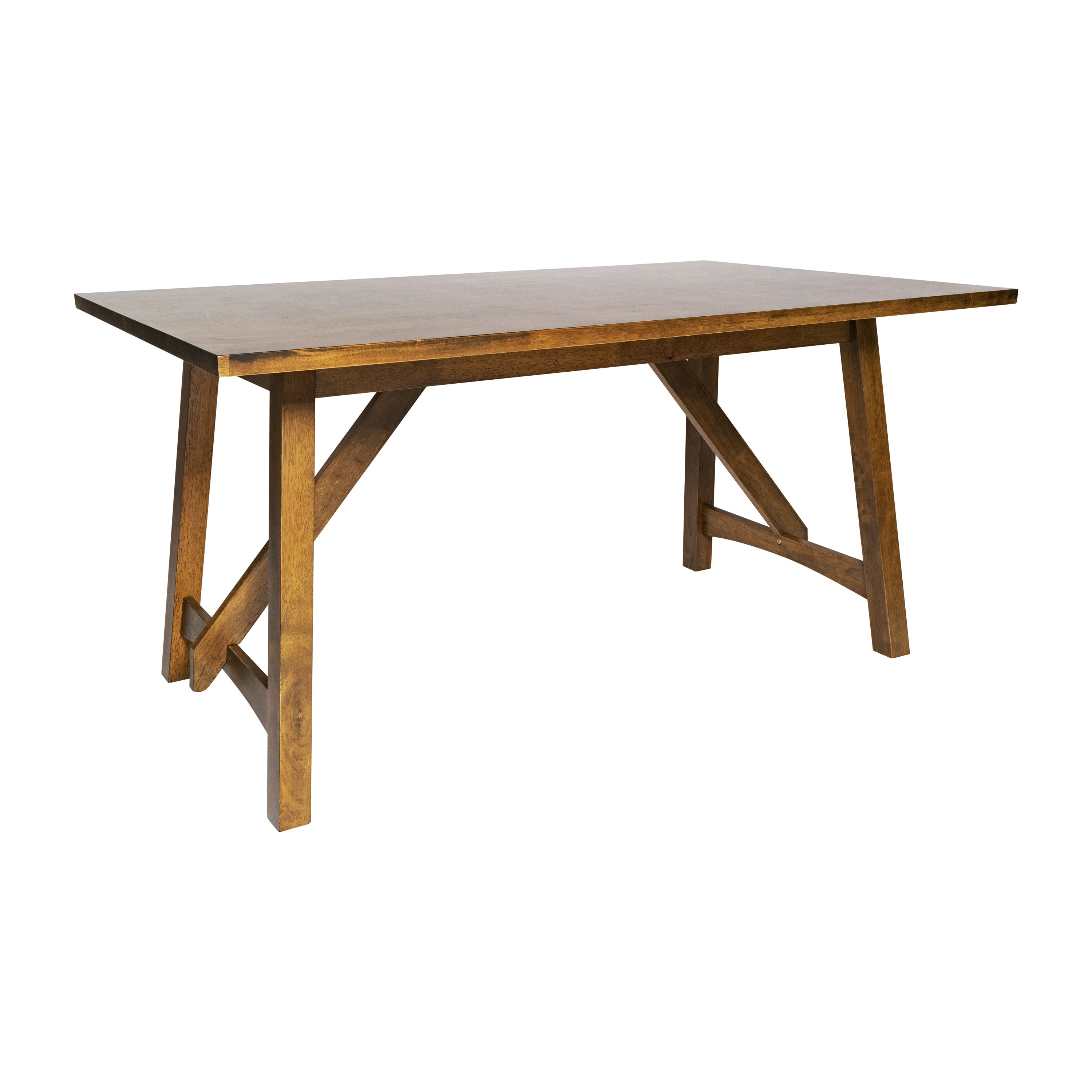Everly Solid Wood Trestle Base Dining Table, Farmhouse Style Table with Seating for 6