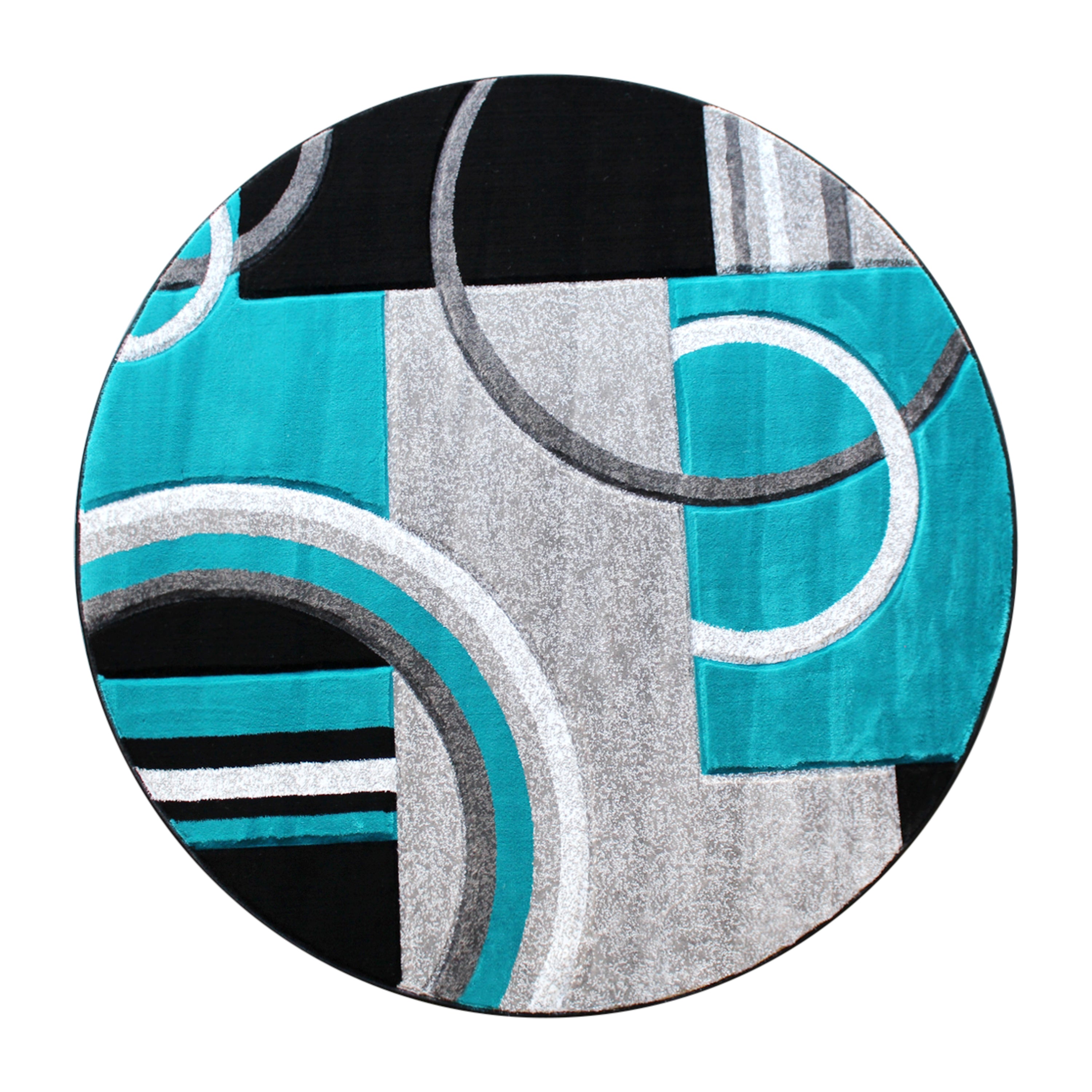Audra Collection Abstract Area Rug - Olefin Rug with Jute Backing - Entryway, Living Room or Bedroom