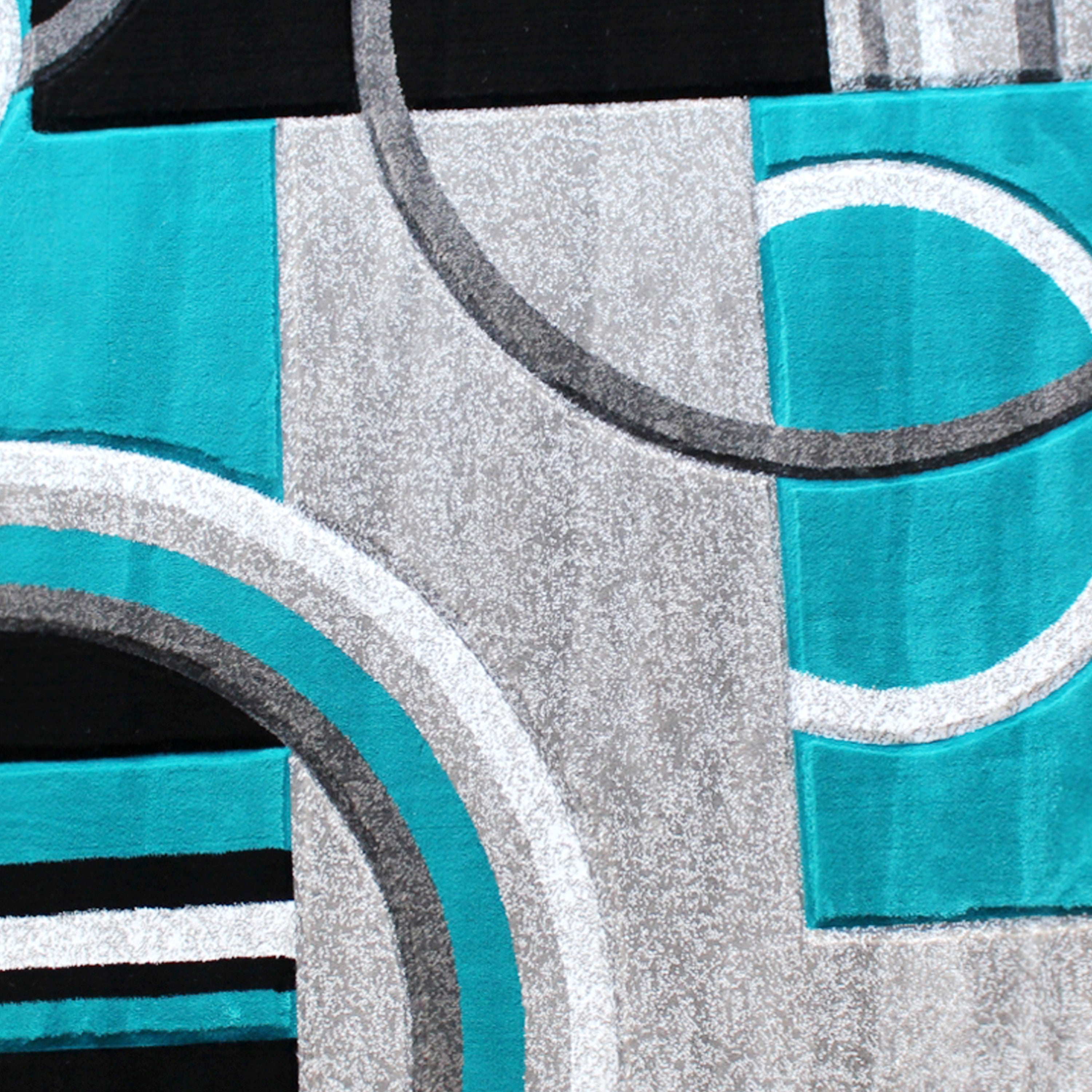 Audra Collection Abstract Area Rug - Olefin Rug with Jute Backing - Entryway, Living Room or Bedroom