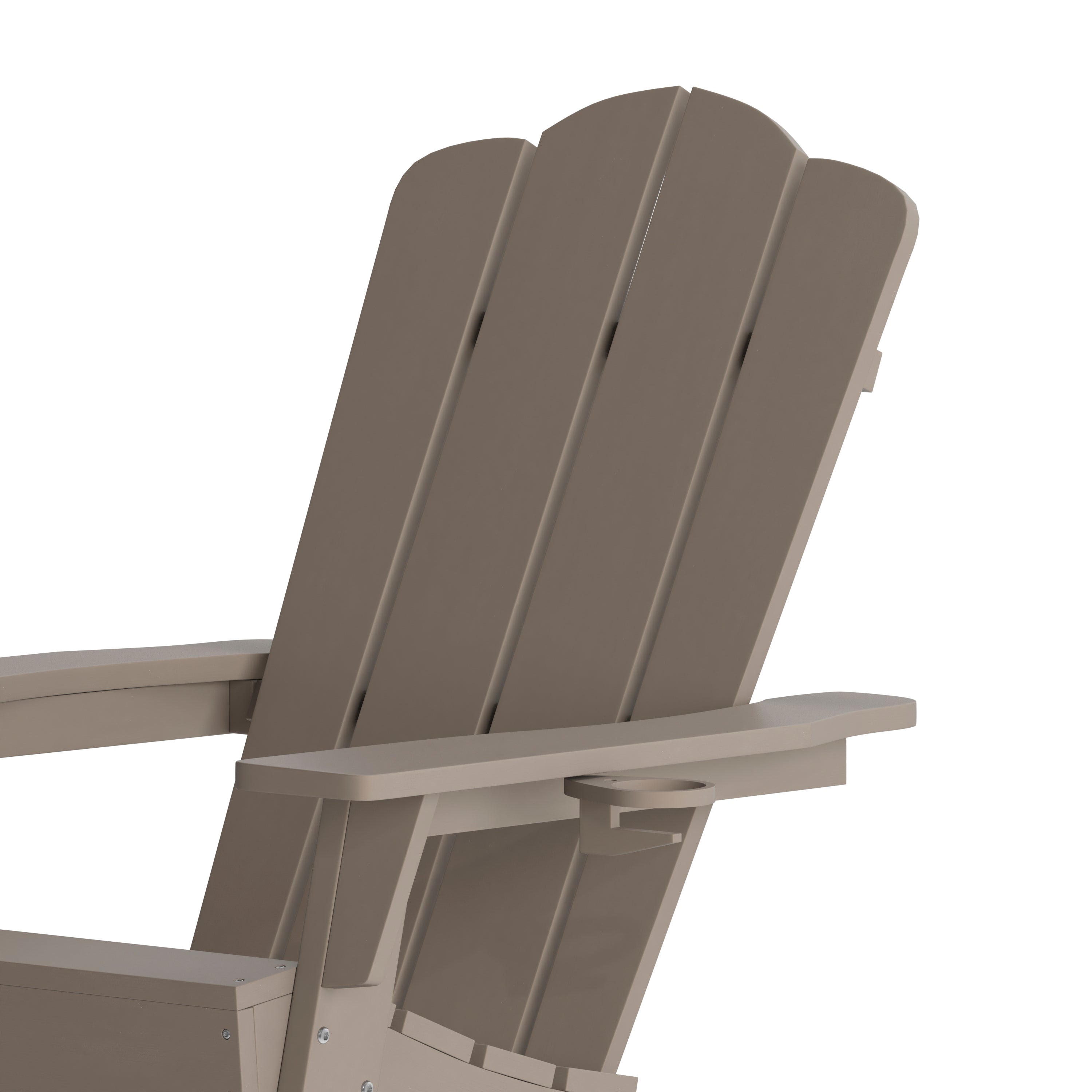 Newport Adirondack Chair with Cup Holder, Weather Resistant HDPE Adirondack Chair-Adirondack Chair-Flash Furniture-Wall2Wall Furnishings