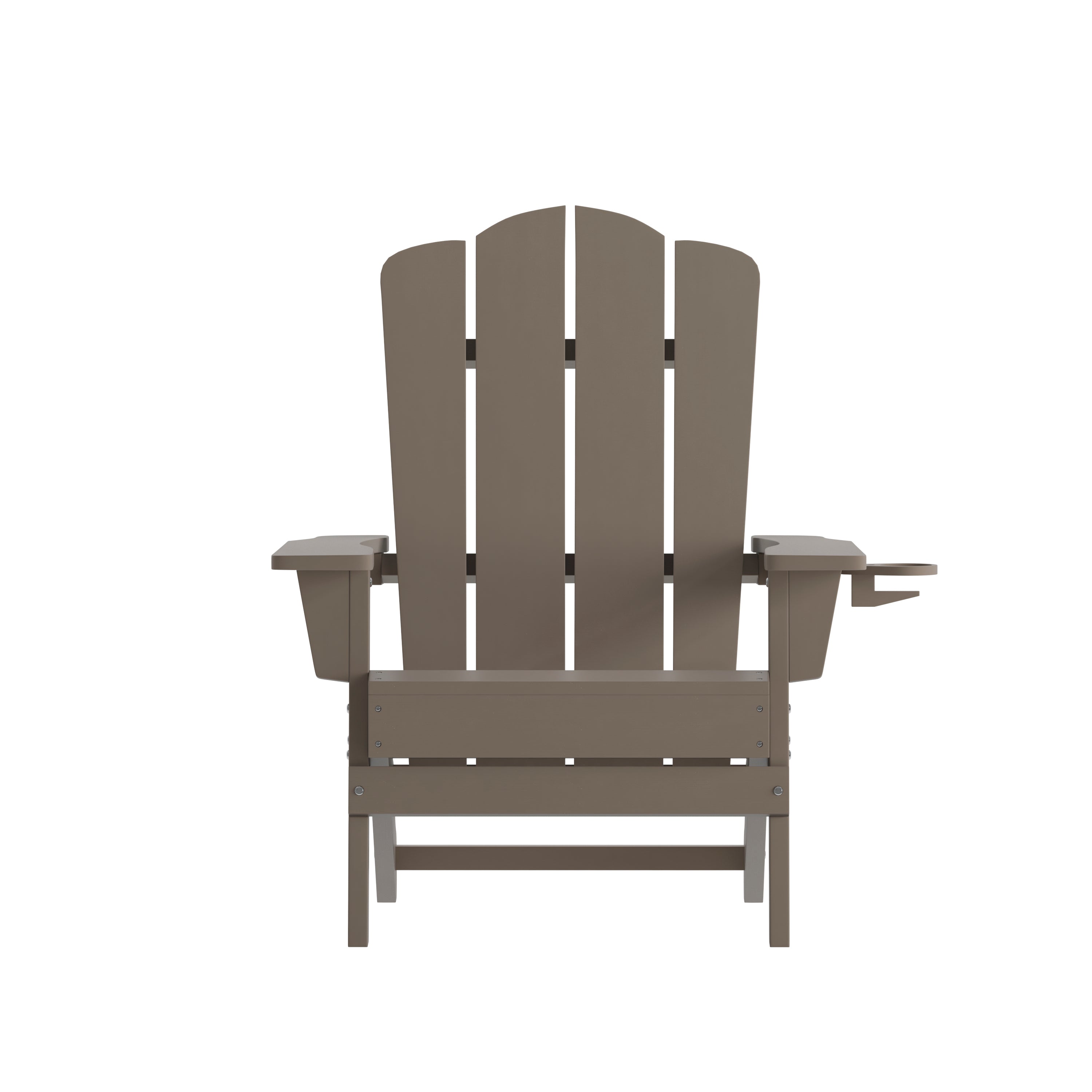 Newport Adirondack Chair with Cup Holder, Weather Resistant HDPE Adirondack Chair-Adirondack Chair-Flash Furniture-Wall2Wall Furnishings