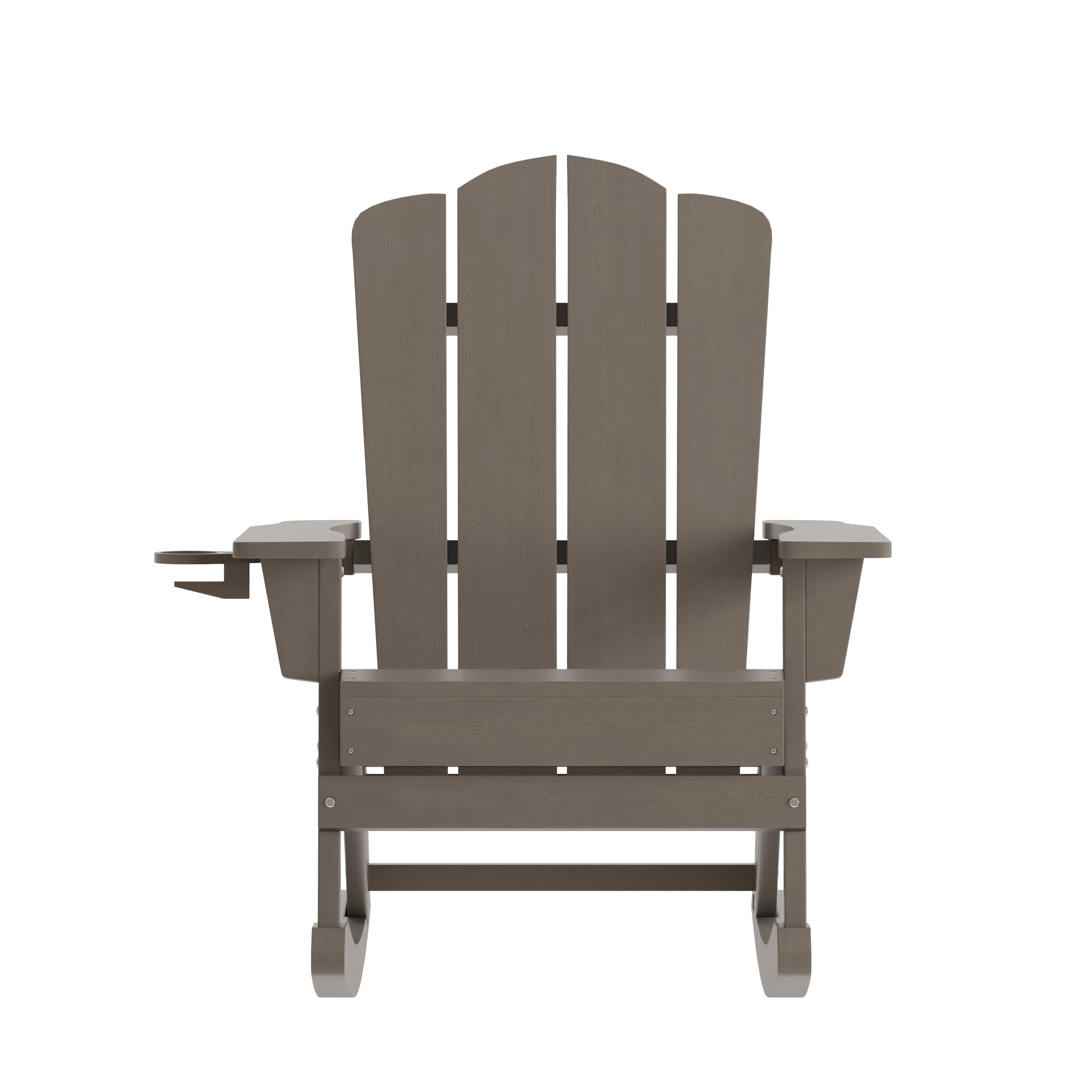 Newport HDPE Adirondack Chair with Cup Holder and Pull Out Ottoman, All-Weather HDPE Indoor/Outdoor Chair-Rocking Adirondack Chair-Flash Furniture-Wall2Wall Furnishings