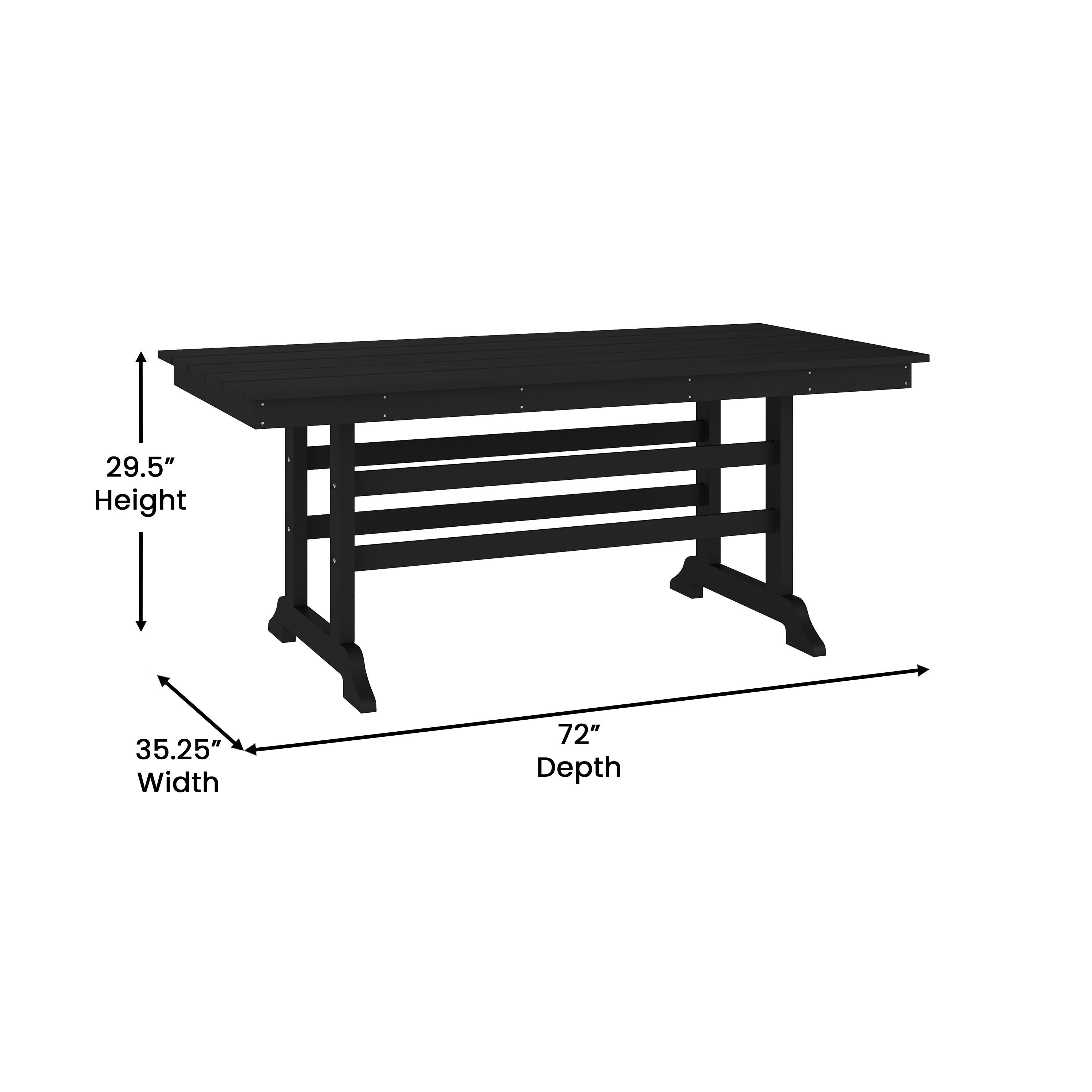 Abraham Indoor/Outdoor Recycled HDPE Adirondack Dining Table
